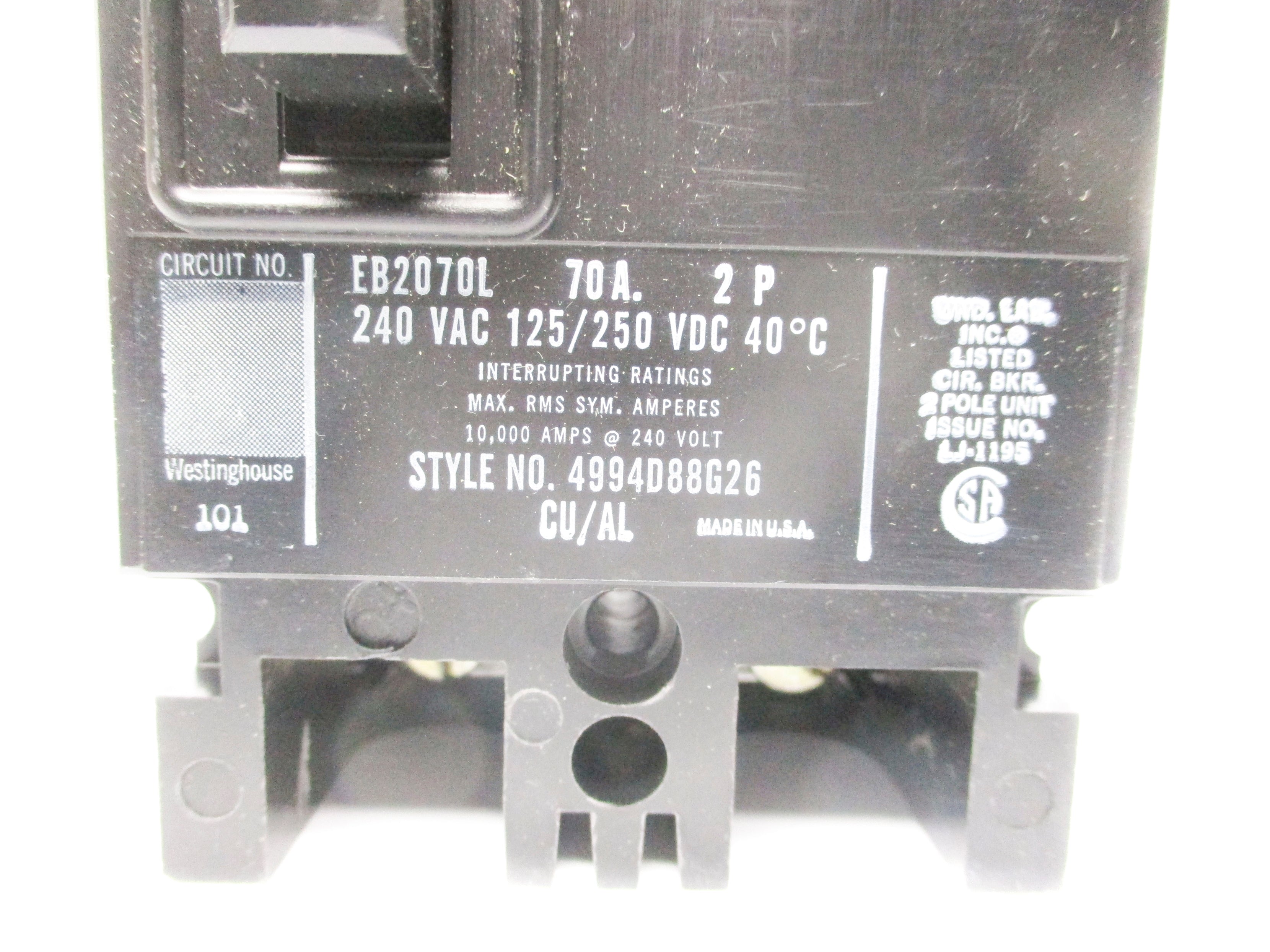 WESTINGHOUSE EB2070L 70A NSMP