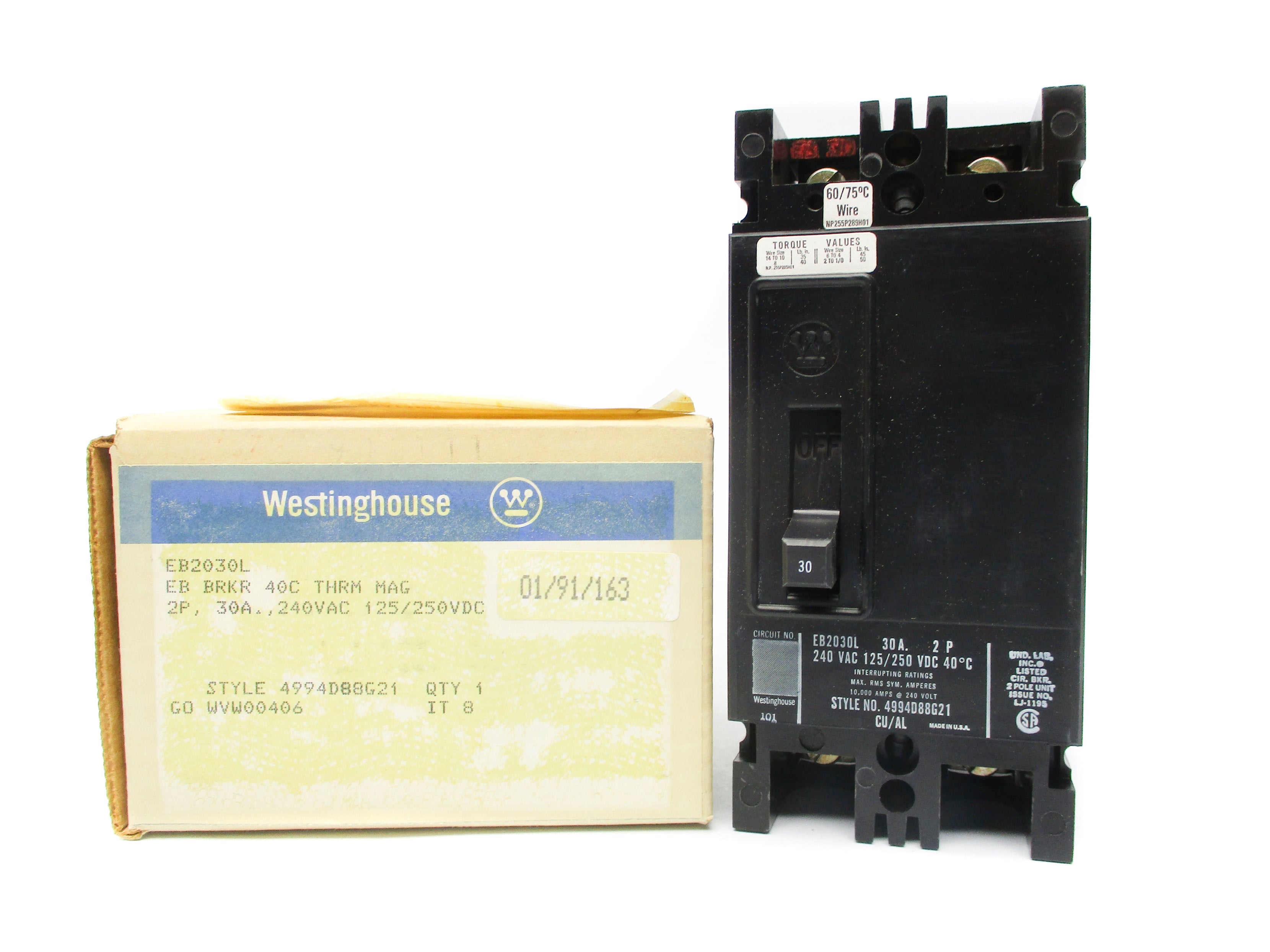 WESTINGHOUSE EB2030L 30A NSMP
