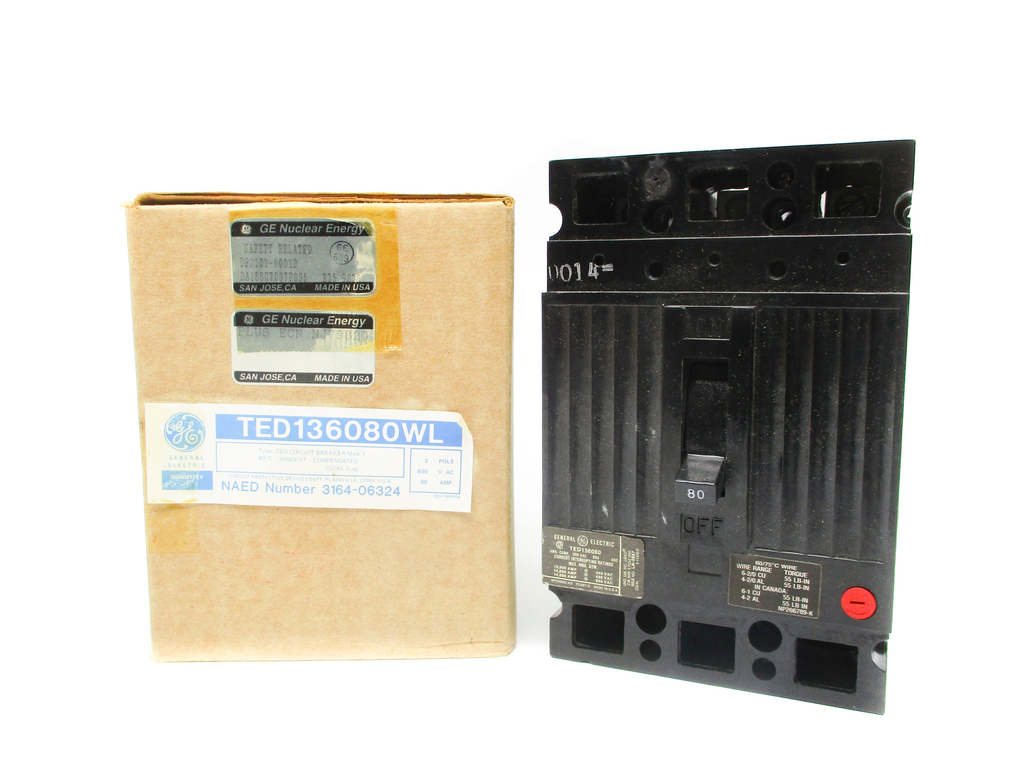 GENERAL ELECTRIC TED136080WL 80A NSMP