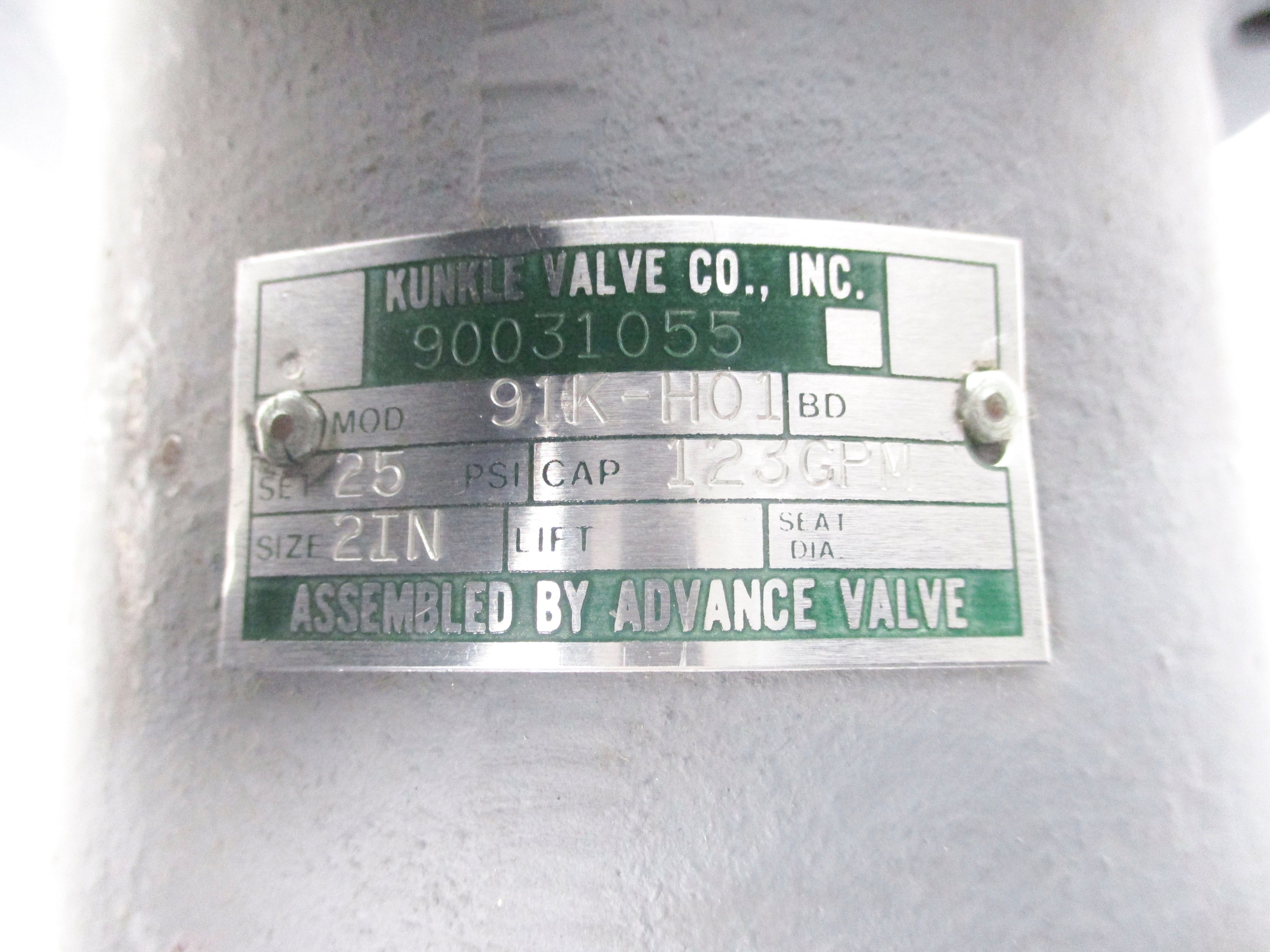 KUNKLE VALVE 91K-H01 NSNP