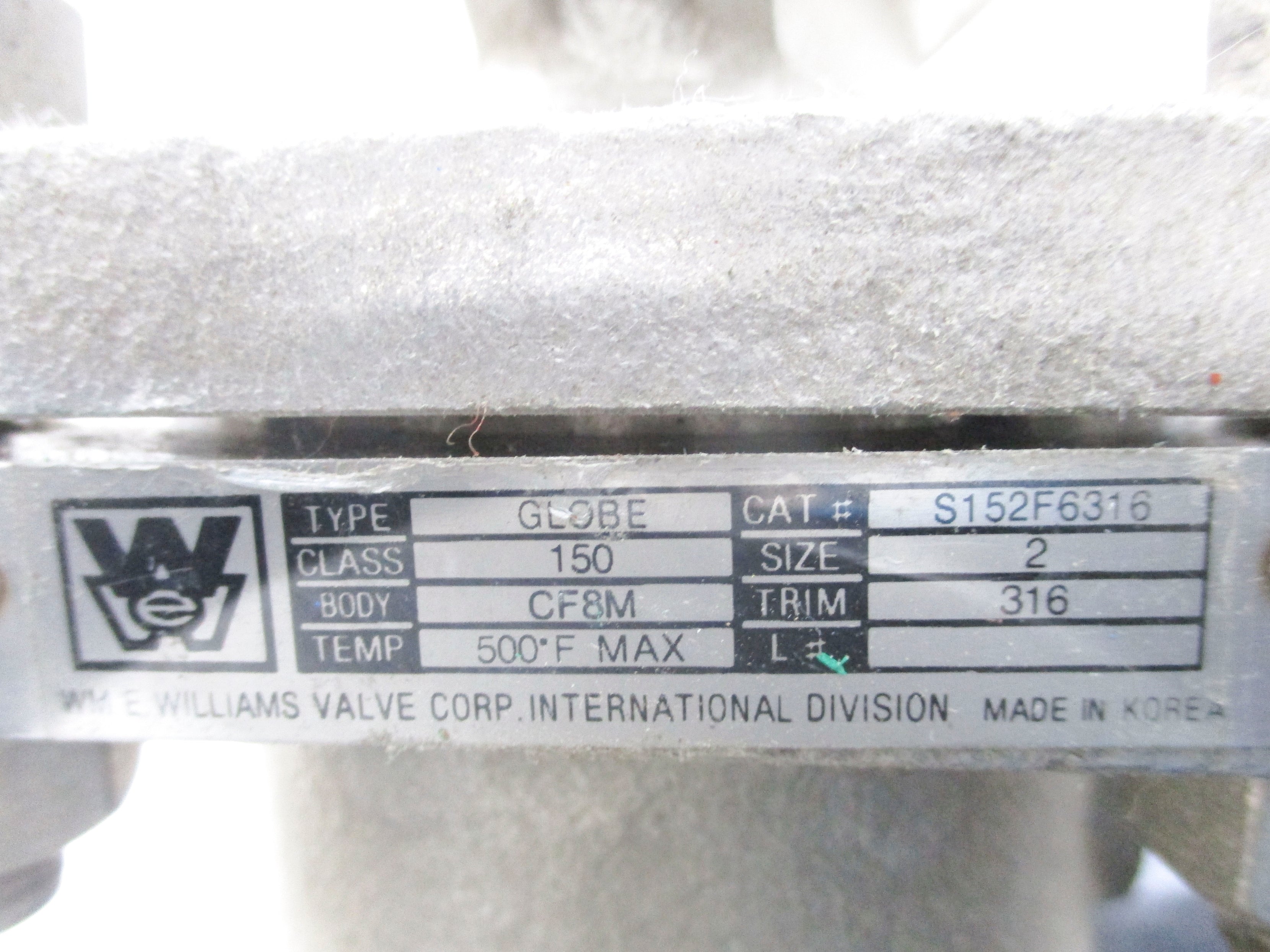 WILLIAMS VALVE S152F6316 NSNP