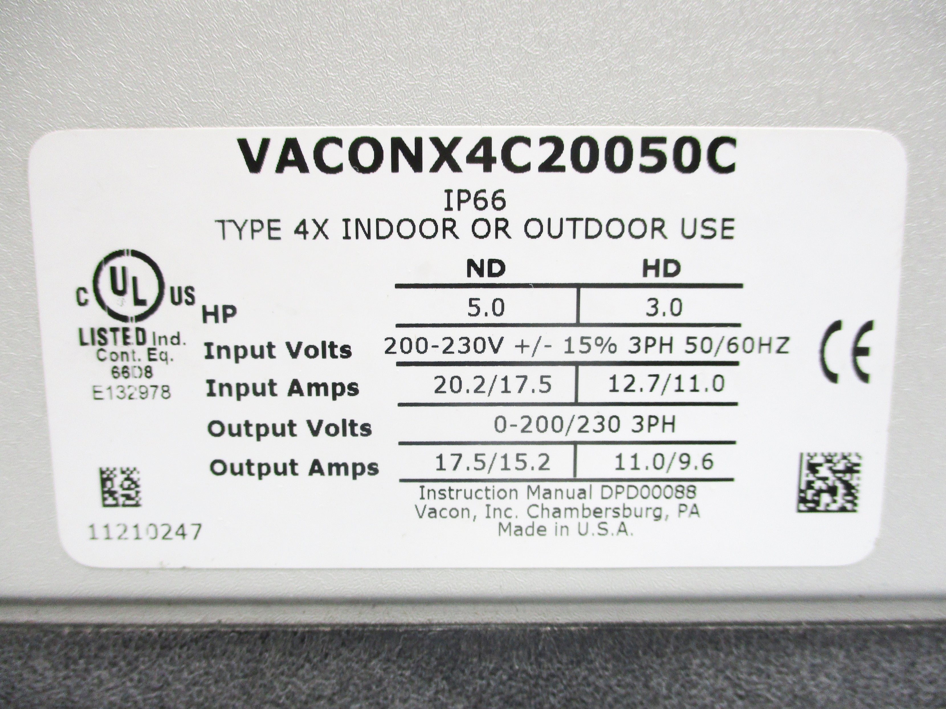VACON VACONX4C20050C NSNP