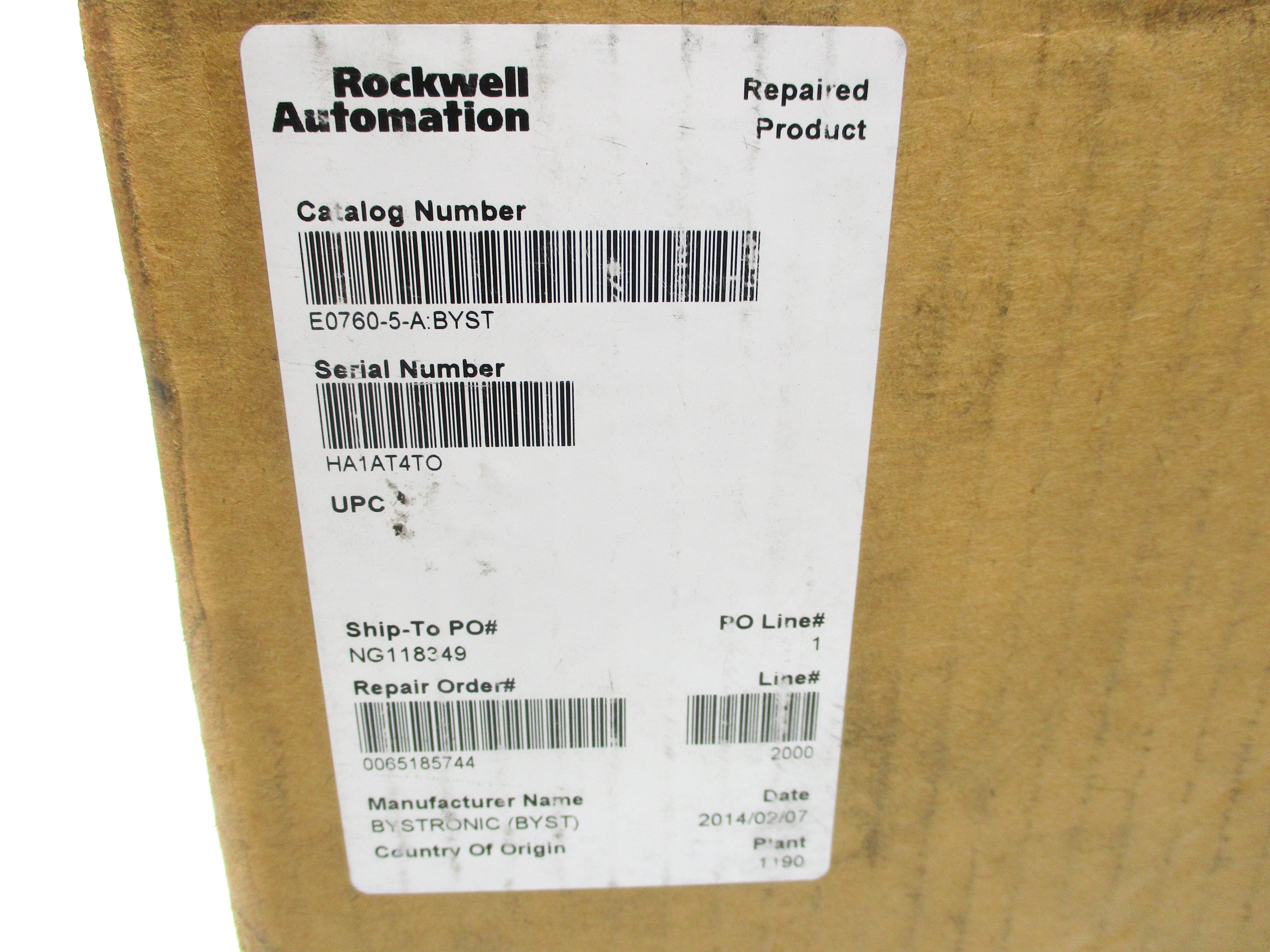 BYSTRONIC E0760-5-A REMAN