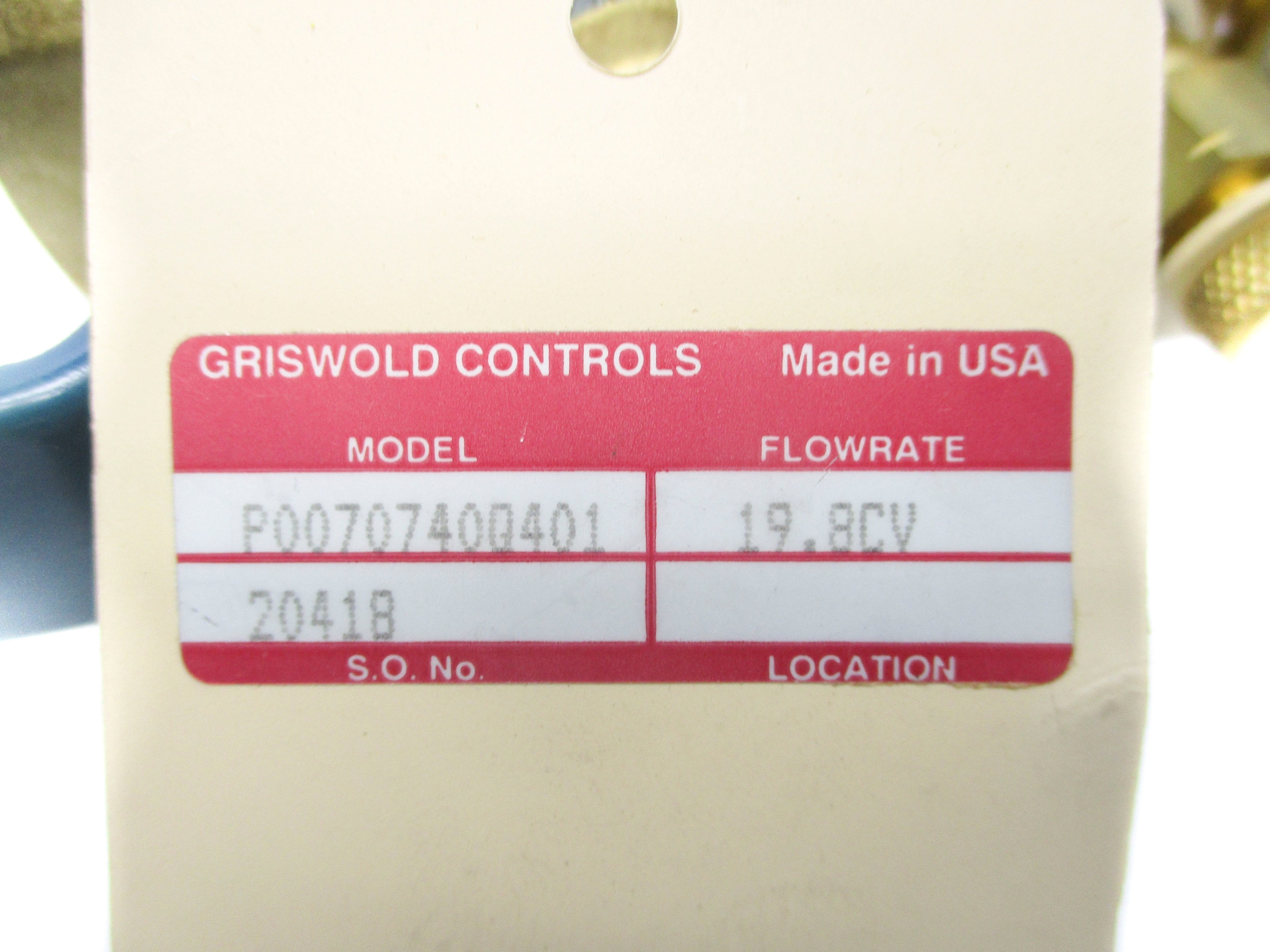 GRISWOLD CONTROLS P0070740Q401 NSNP