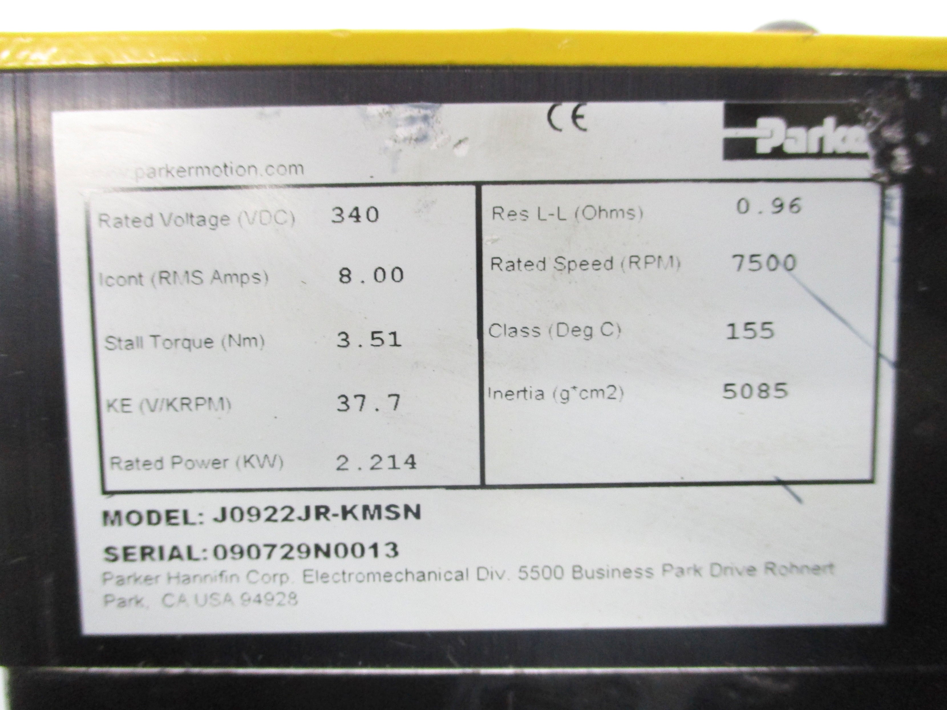 PARKER J0922JR-KMSN UNMP