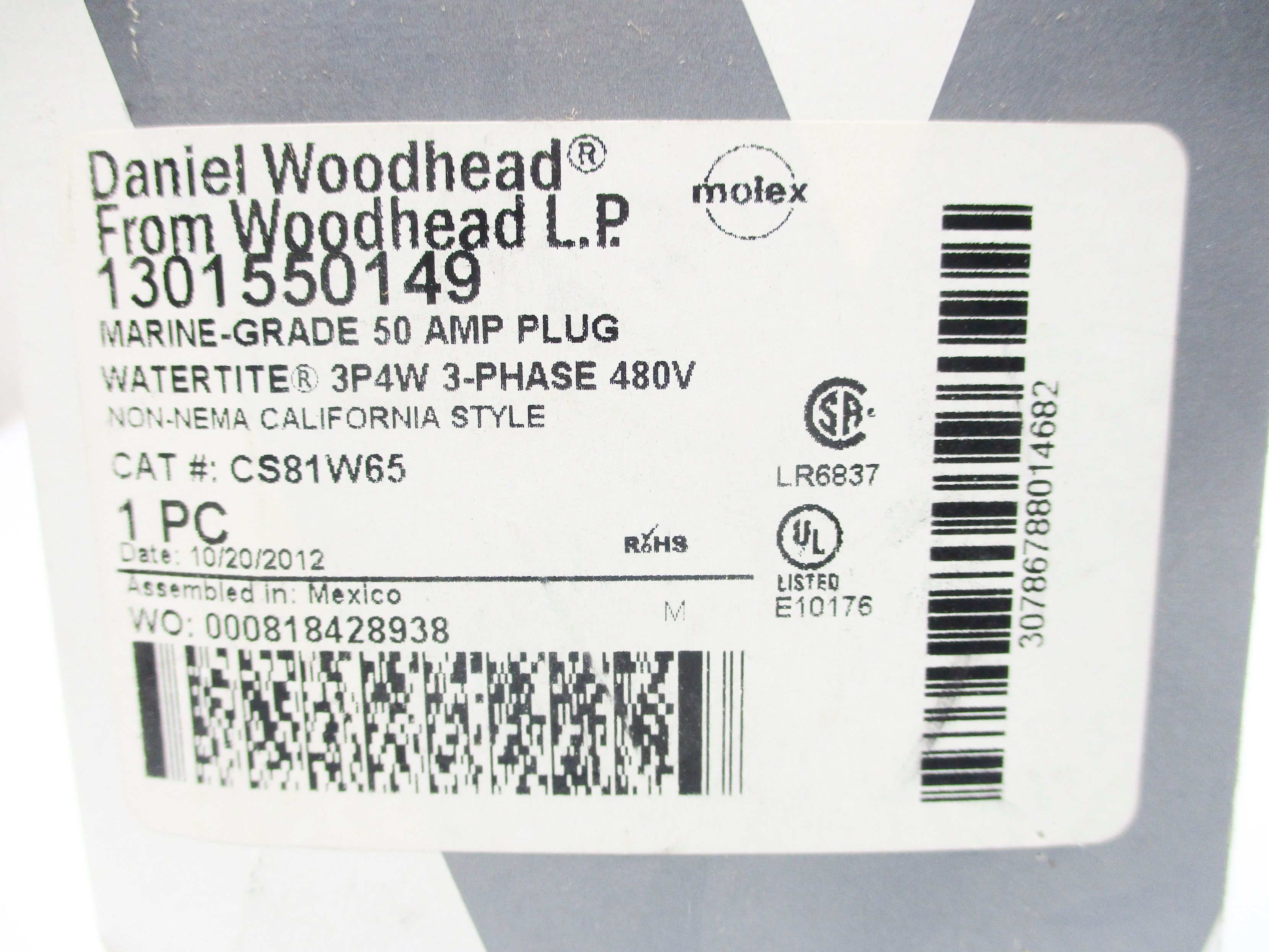 DANIEL WOODHEAD 1301550149 CS81W65 NSMP