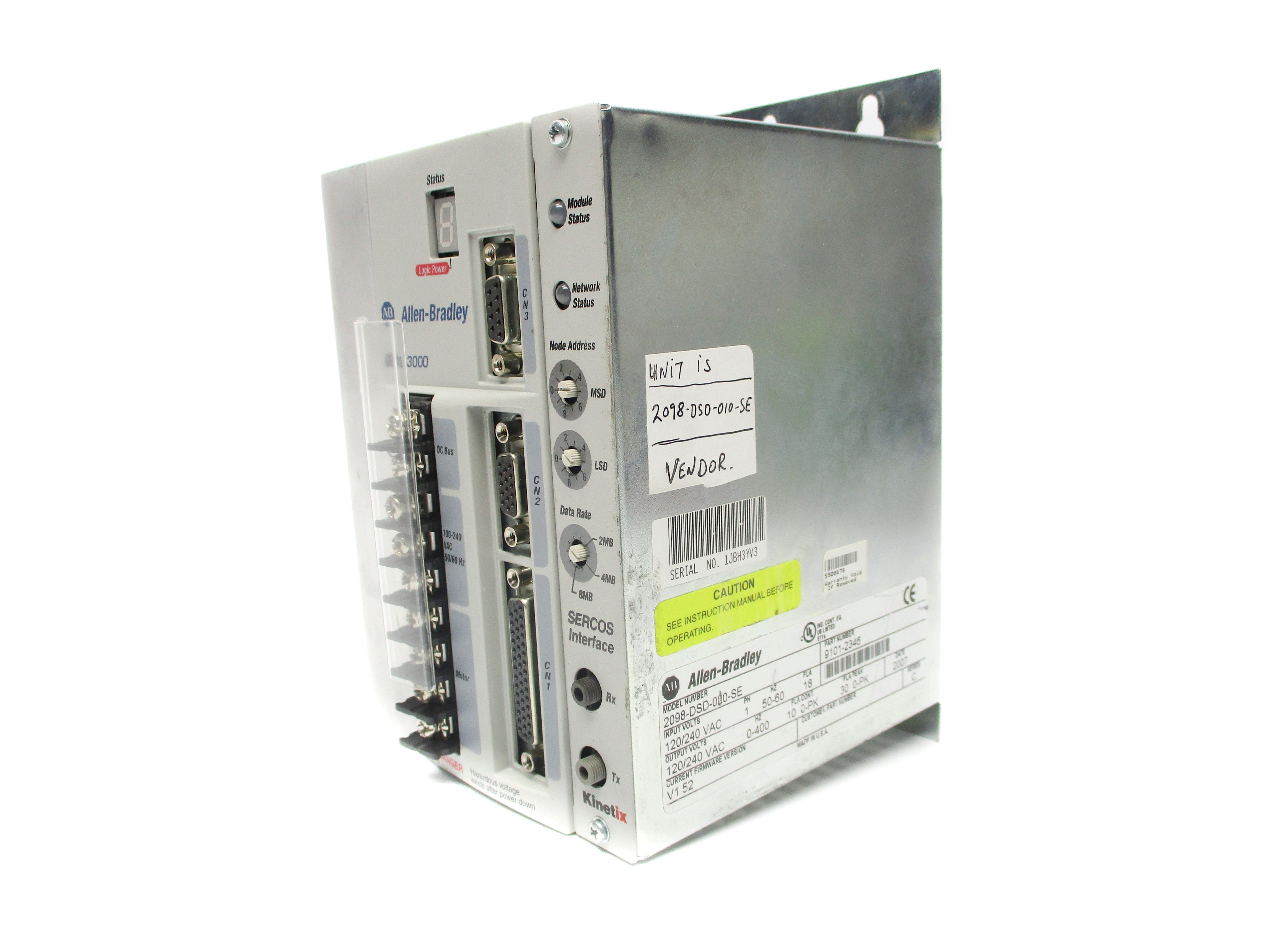 ALLEN BRADLEY 2098-DSD-010-SE SER. C F/W V1.52 UNMP