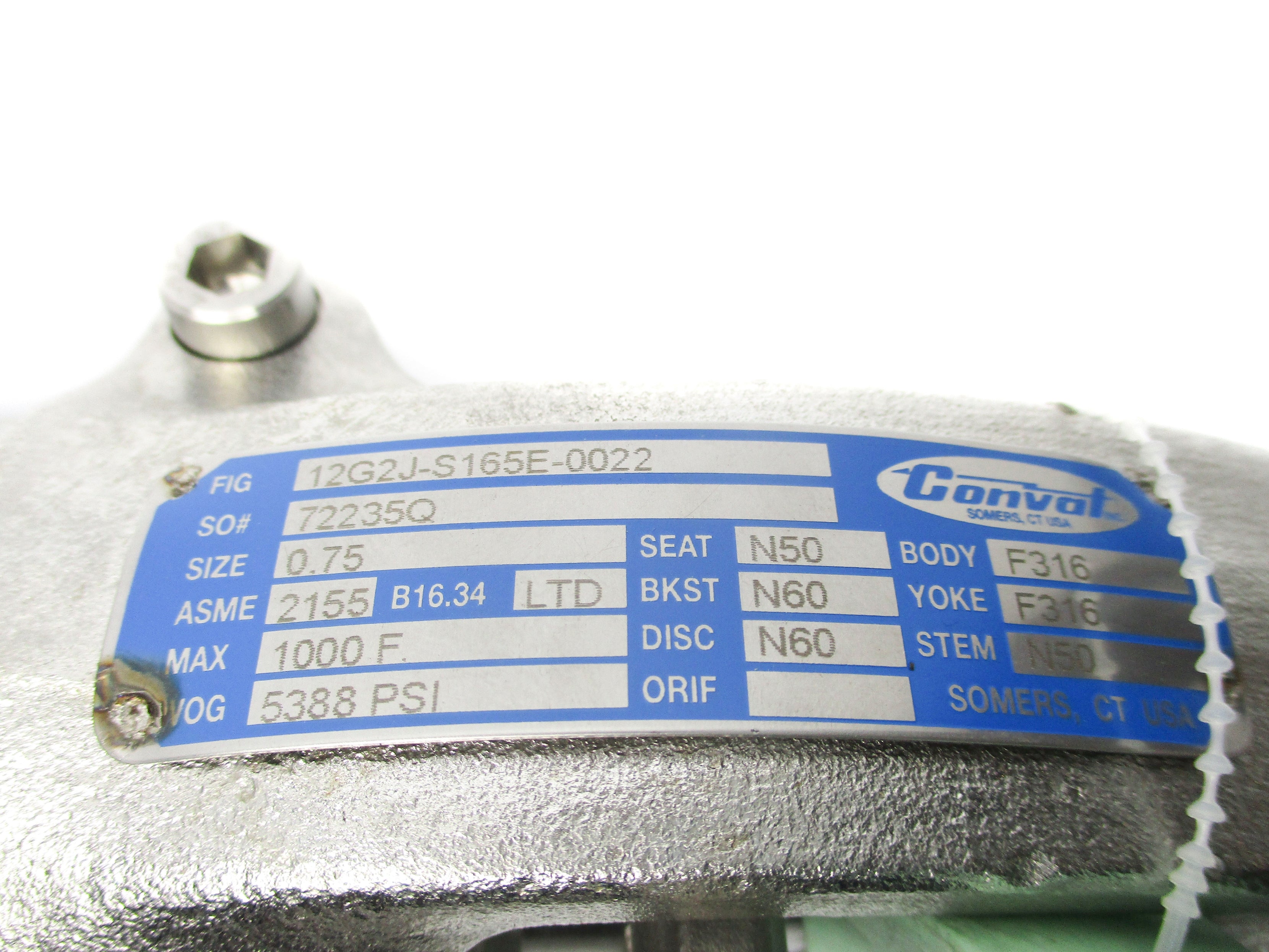 CONVAL 12G2J-S165E-0022 .75" NSNP
