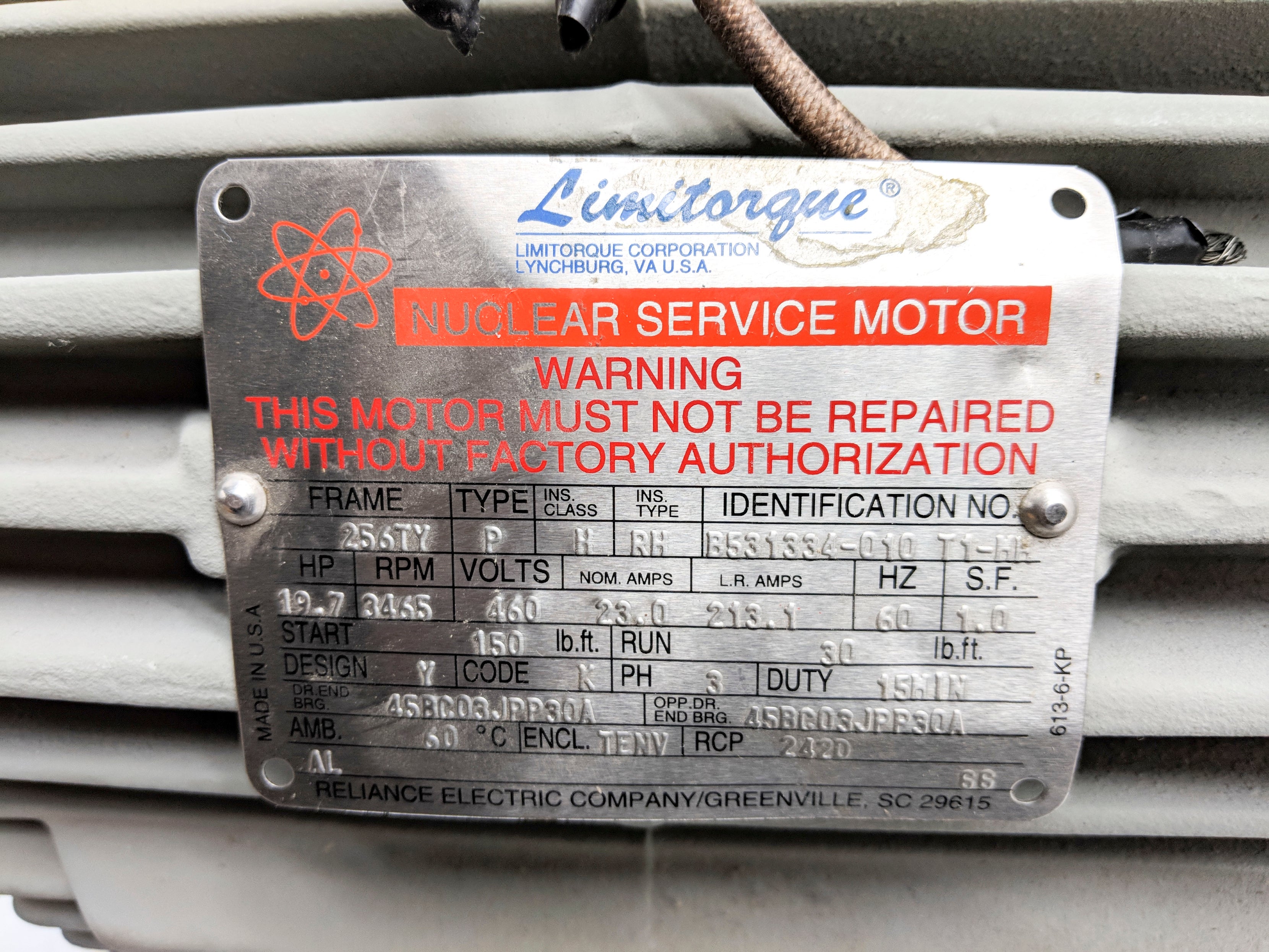 LIMITORQUE TYPE P B531334-010 REMAN