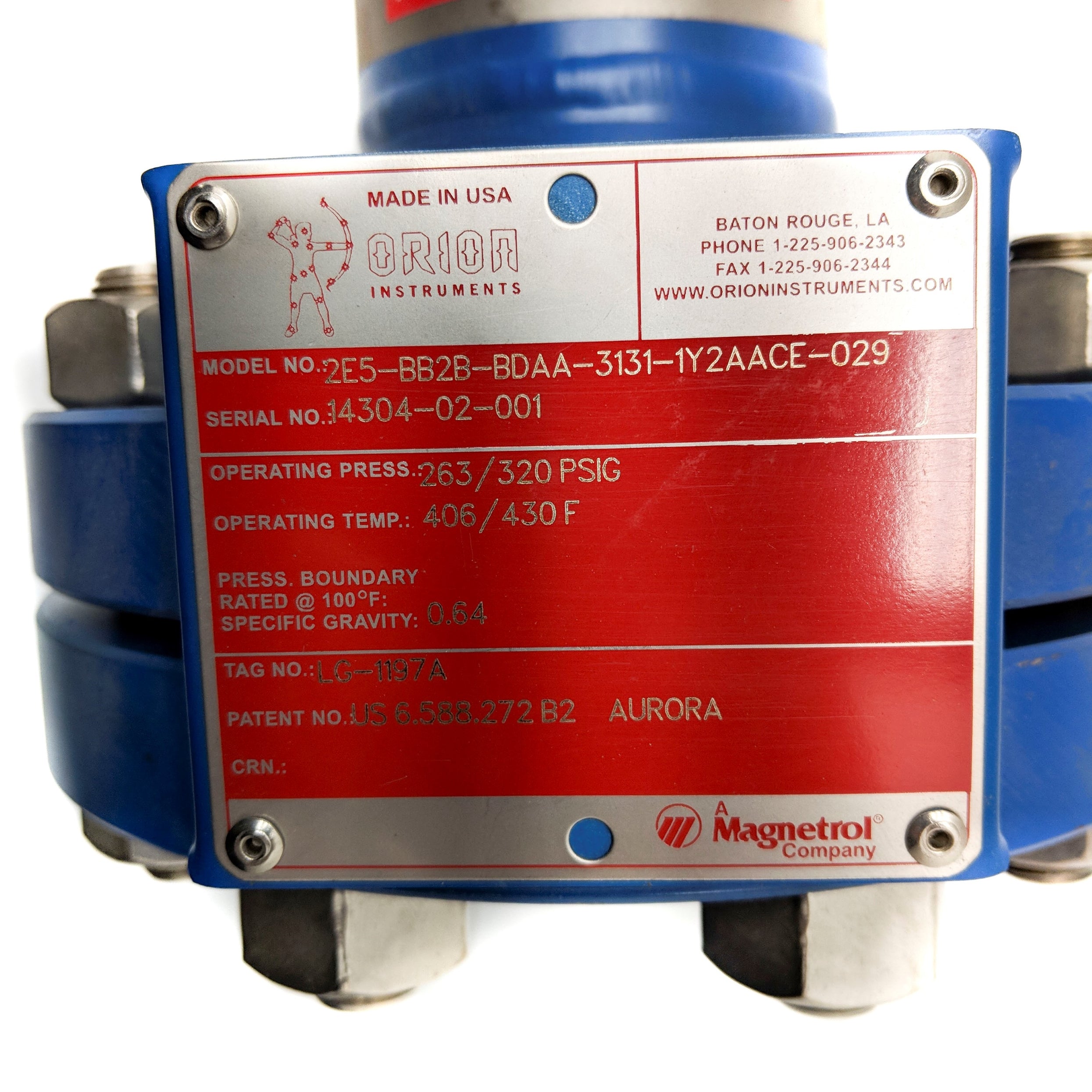 ORION INSTRUMENTS 2E5-BB2B-BDAA-3131-1Y2AACE-029 NSNP