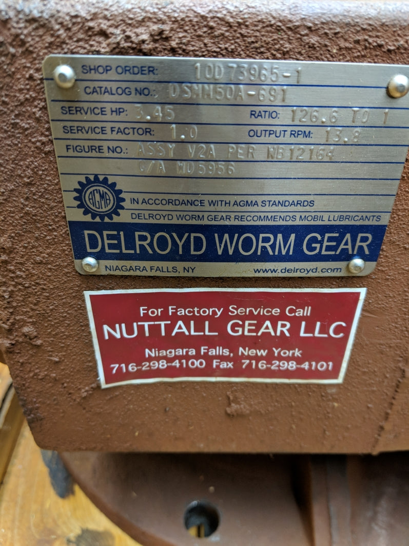 DELROYD WORM GEAR DSMM50A-691 10D73965-1 NSNP