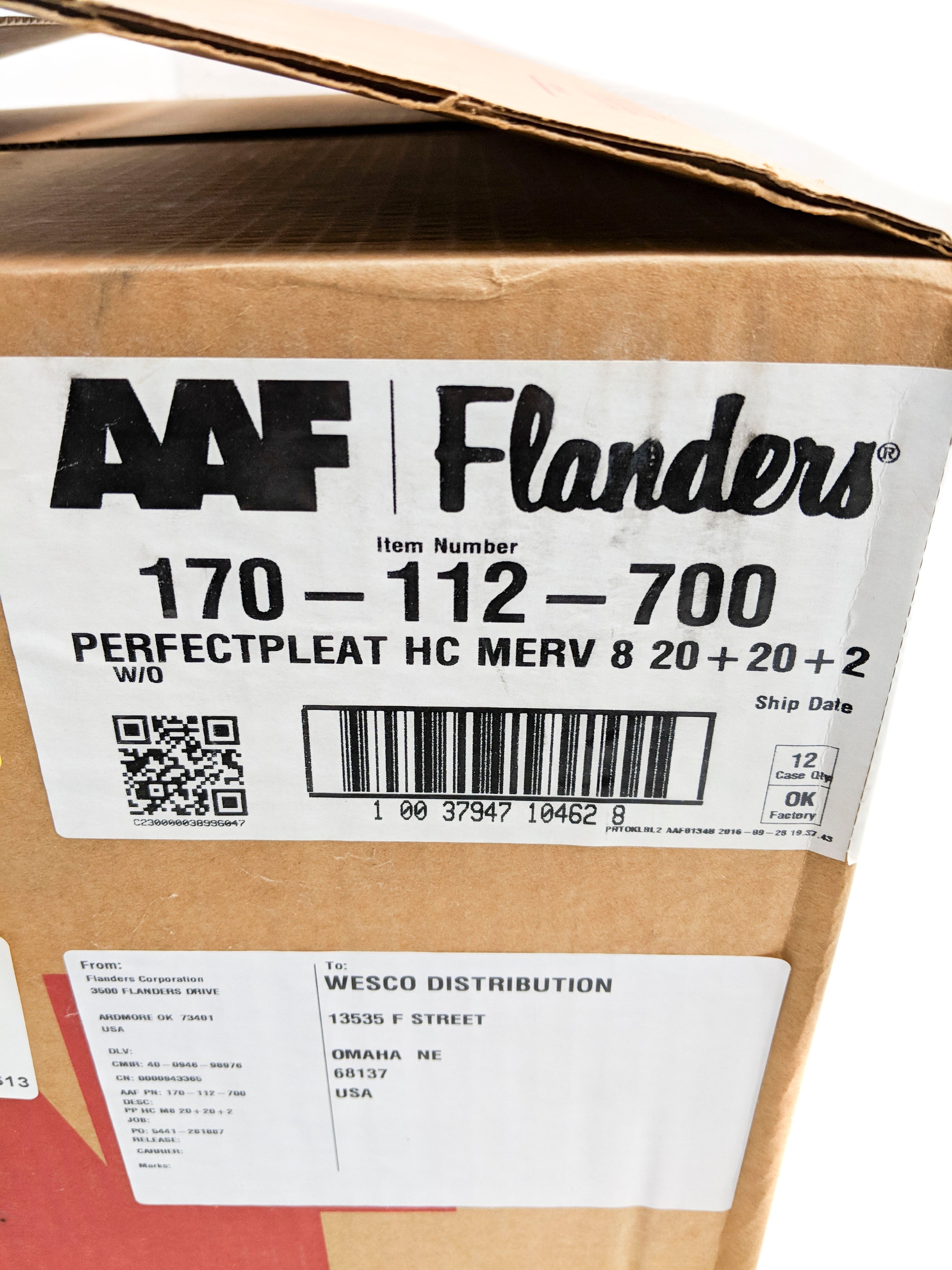 AAF FLANDERS 170-112-700 (PKG OF 12) NSMP