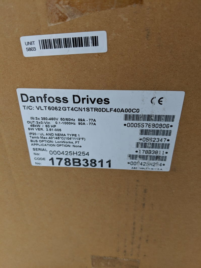 DANFOSS 178B3811 VLT6062GT4CN1STR0DLF40A00C0 NSMP