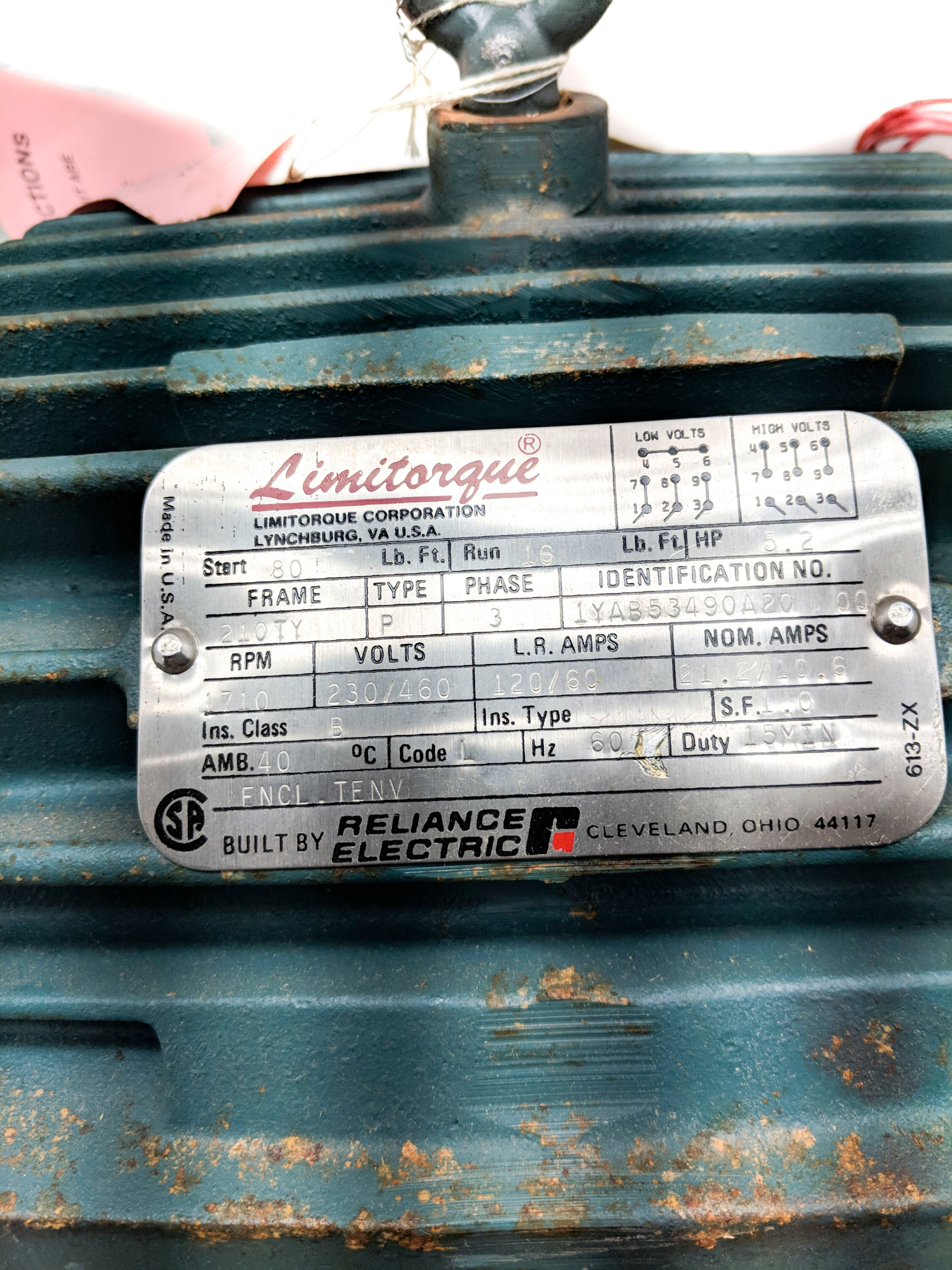 RELIANCE LIMITORQUE 1YAB53490A20QQ REMAN