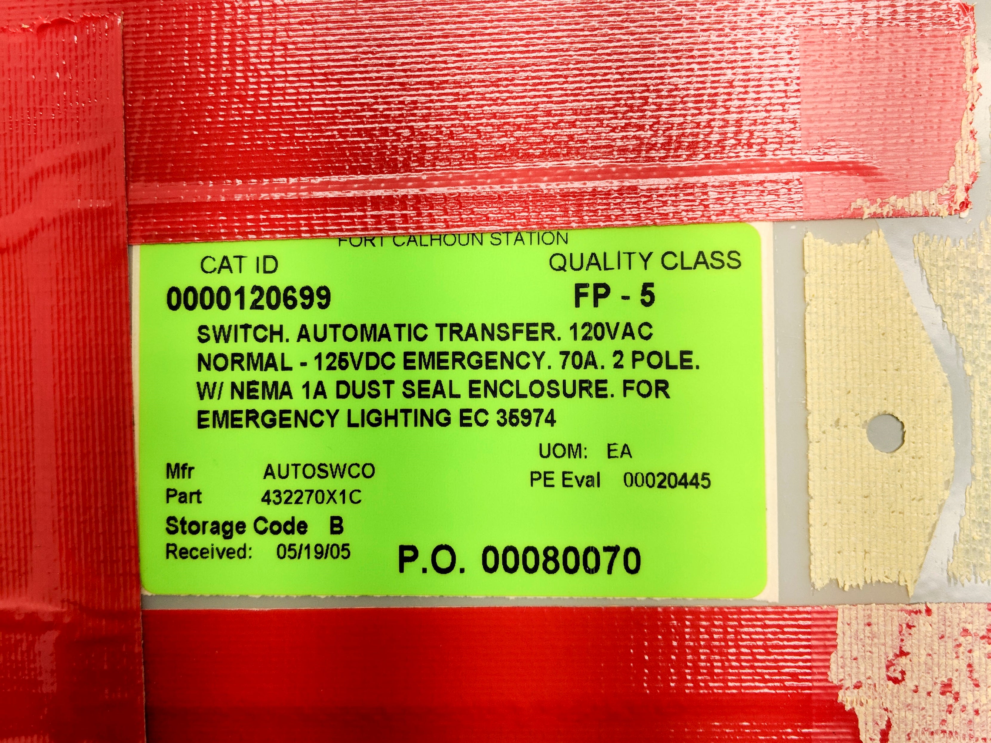 ASCO 432270X1C D00432020070X100 NSNP