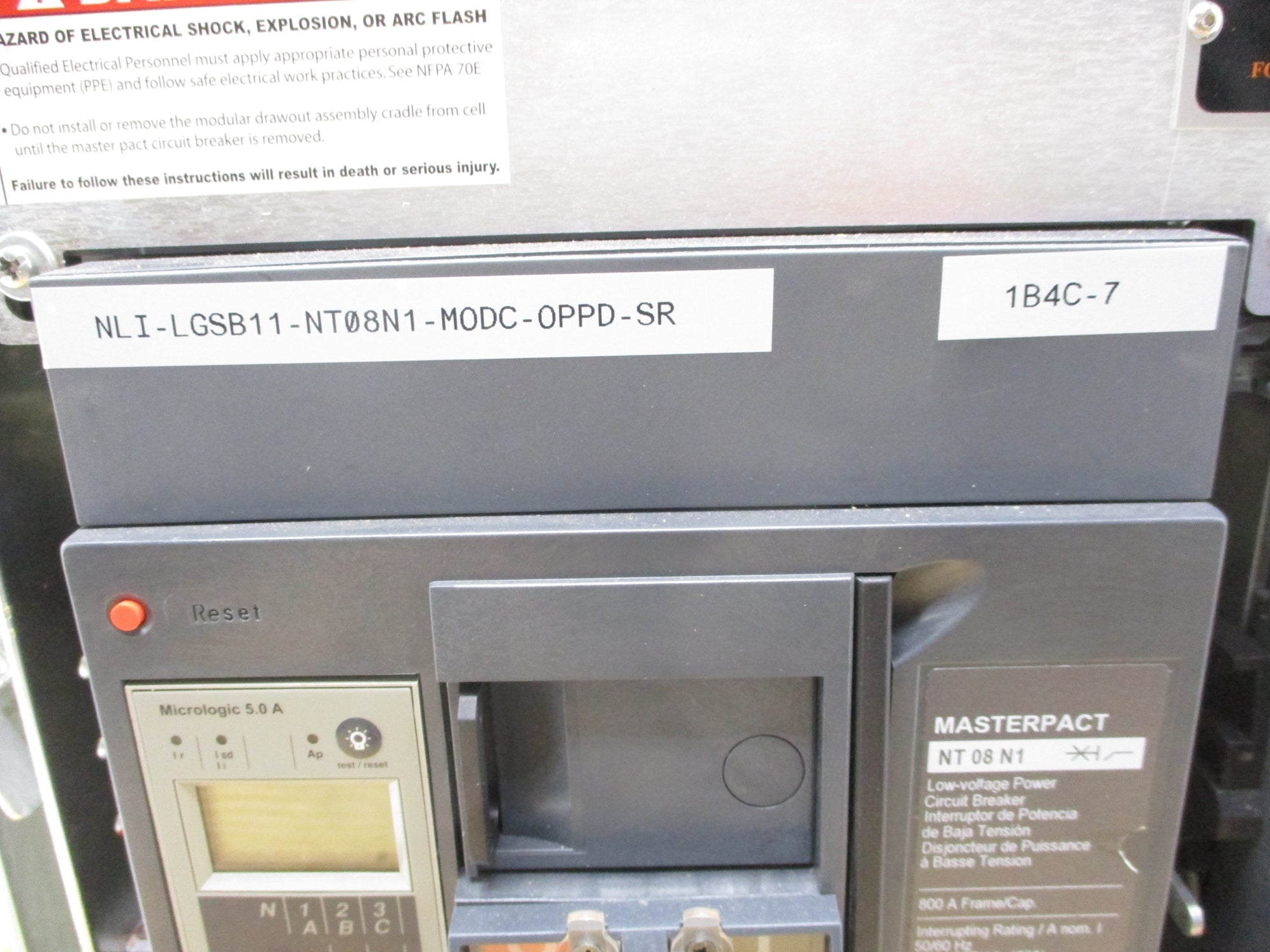 SQUARE D MASTERPACT NT08N1 LGSB11 MODC-OPPD-SR NSNP