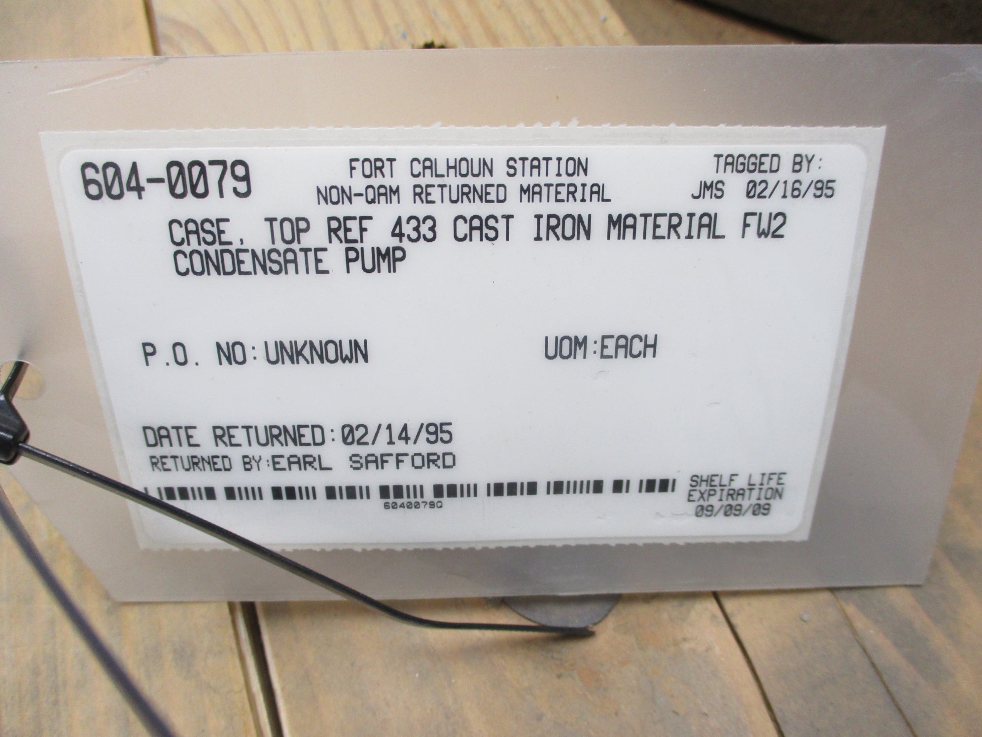 BYRON JACKSON 433 CONDENSATE PUMP CASE NSNP
