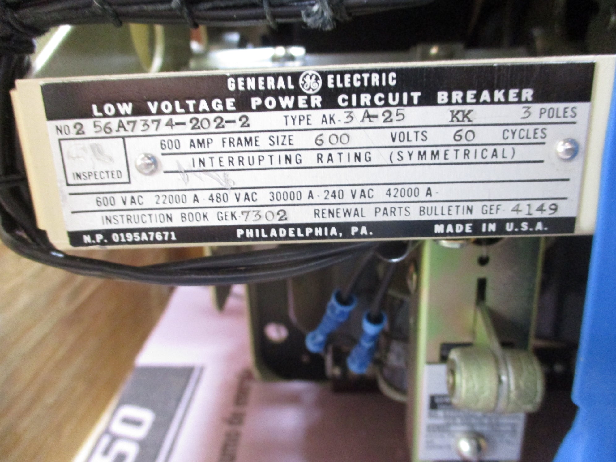 GENERAL ELECTRIC AK3A-25 KK REMAN