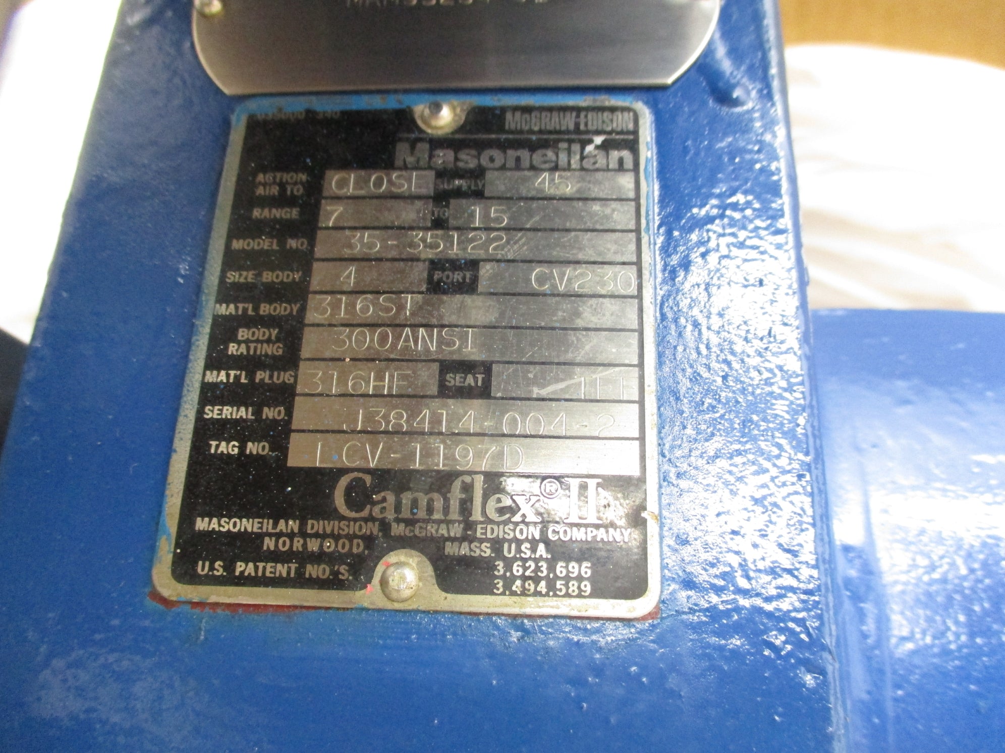 MASONEILAN CAMFLEX II 35-35122 LCV-197D REMAN
