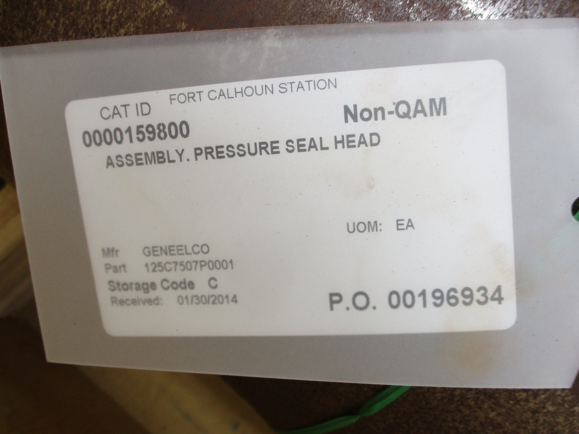 GENERAL ELECTRIC 125C7507P0001 PRESSURE SEAL HEAD NSNP