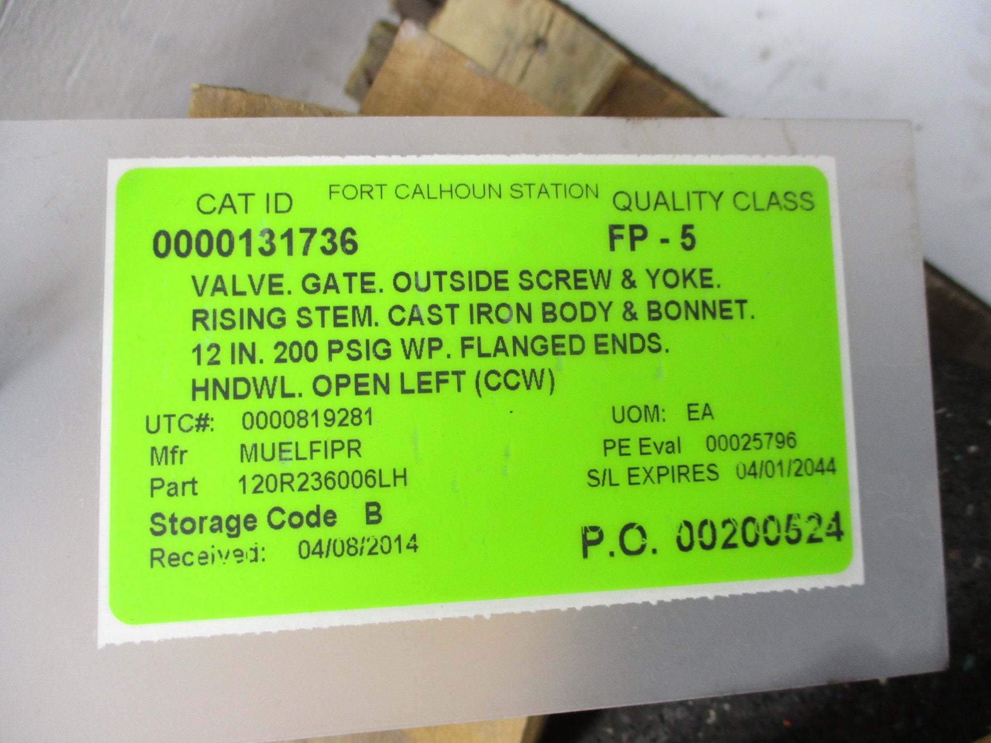 MUELLER 120R236006LH MAIN GATE VALVE 12" NSNP