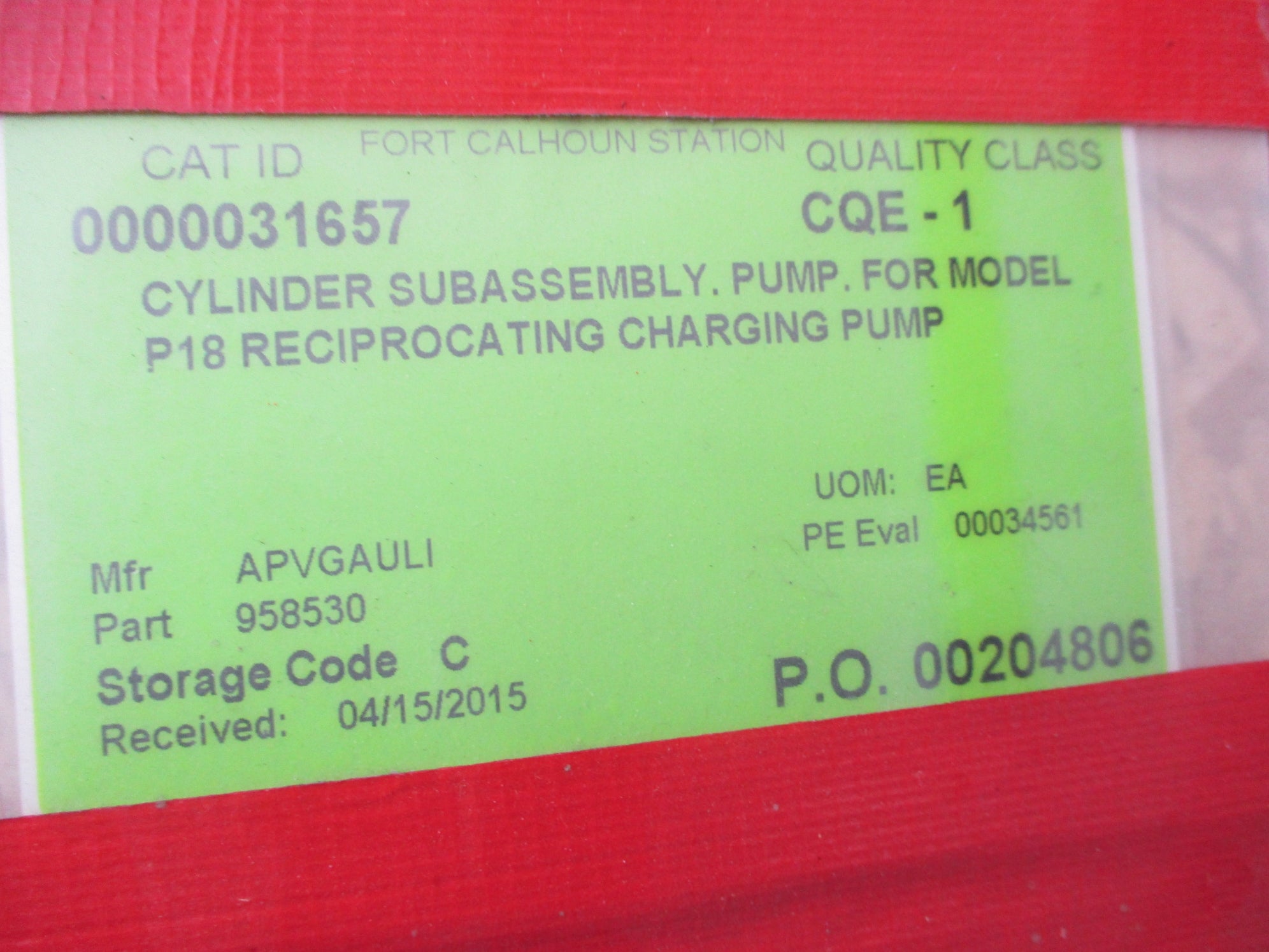 APV GAULIN 958530 CYLINDER SUB ASSEMBLY NSNP