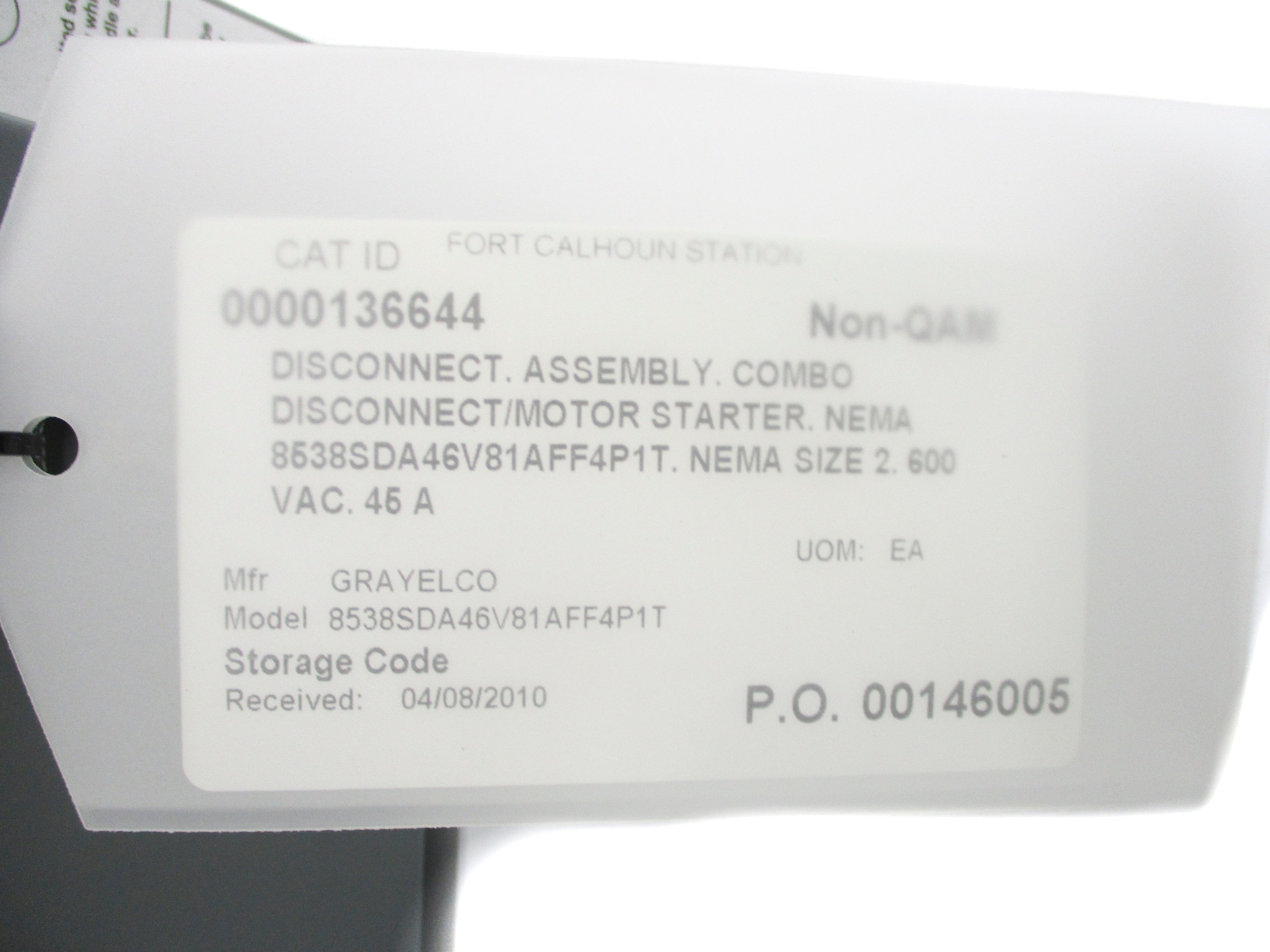 SQUARE D 8538SDA46 V81AFF4P1T NSMP
