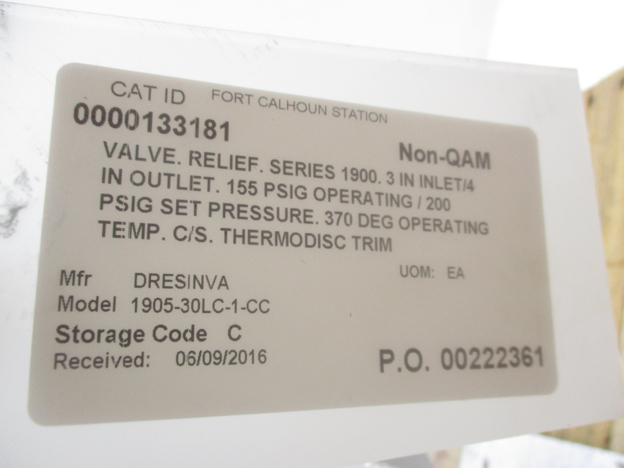 GENERAL ELECTRIC DRESSER 1905-30LC-1-CC-TD-33-RF-SS-HP VALVE SIZE 3 NSNP