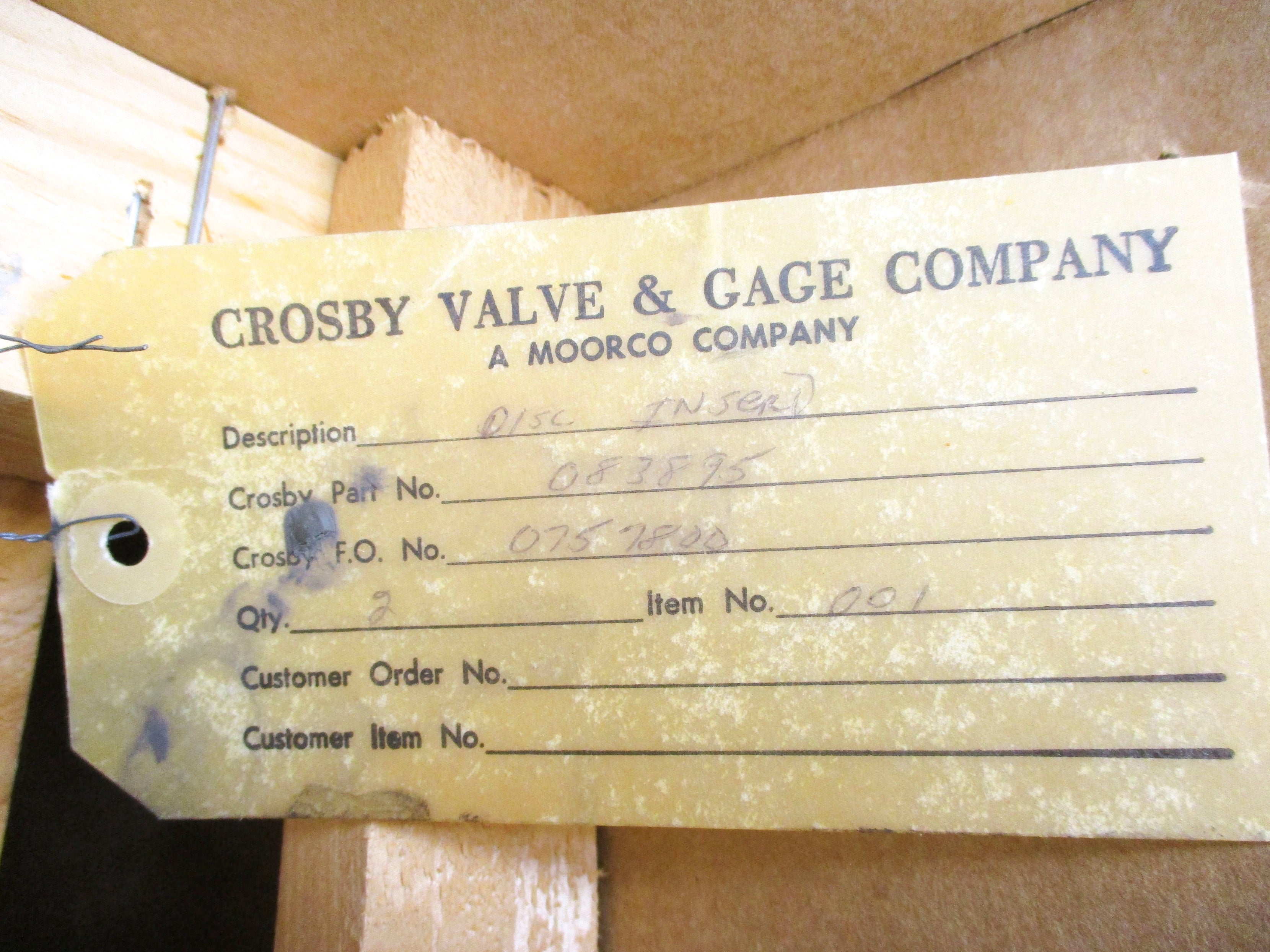 CROSBY VALVE & GAGE 083895 UNMP