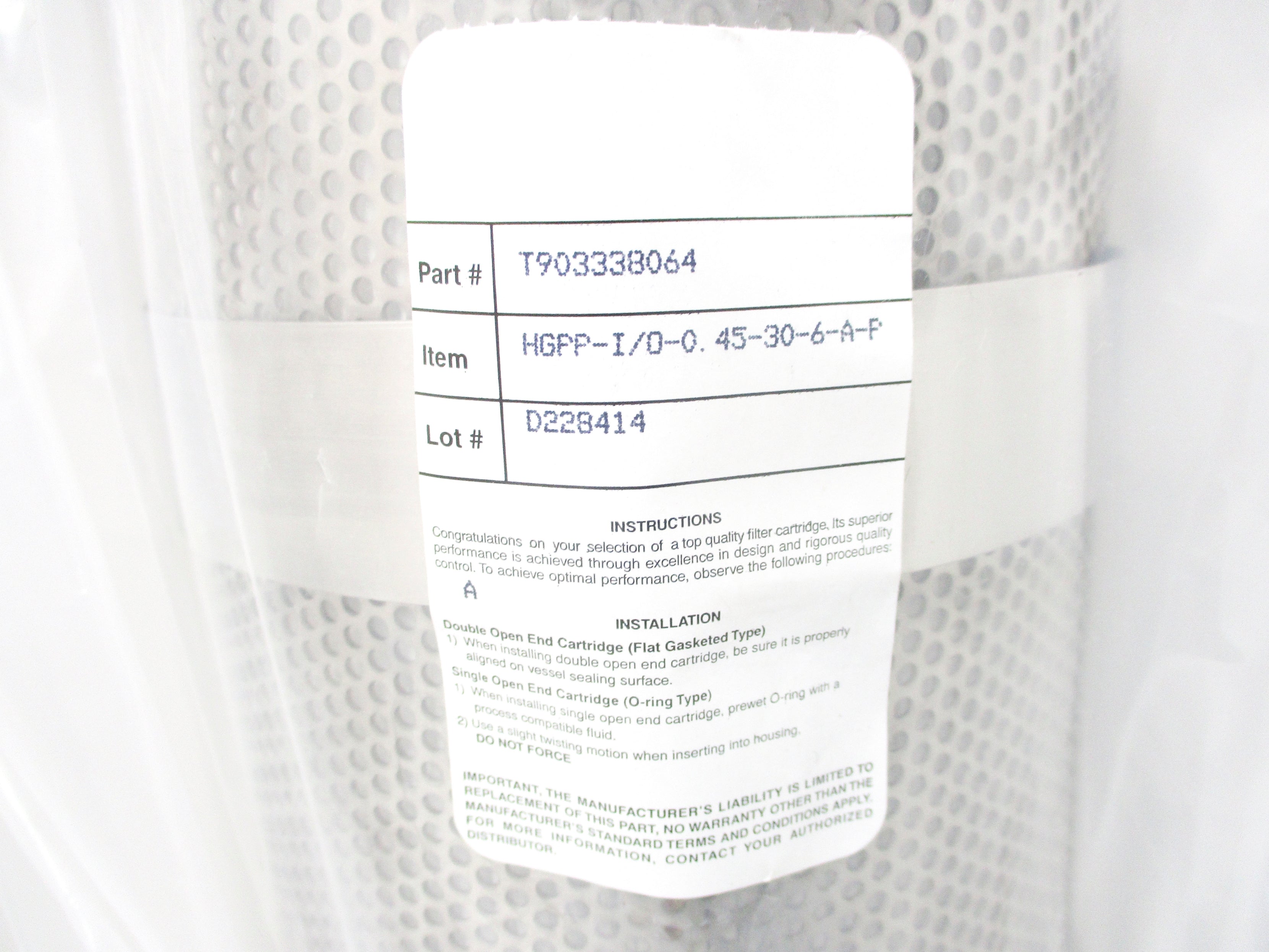 US FILTER T800887-030 HGPP-I/O-0.45-30-6-A-P NSMP