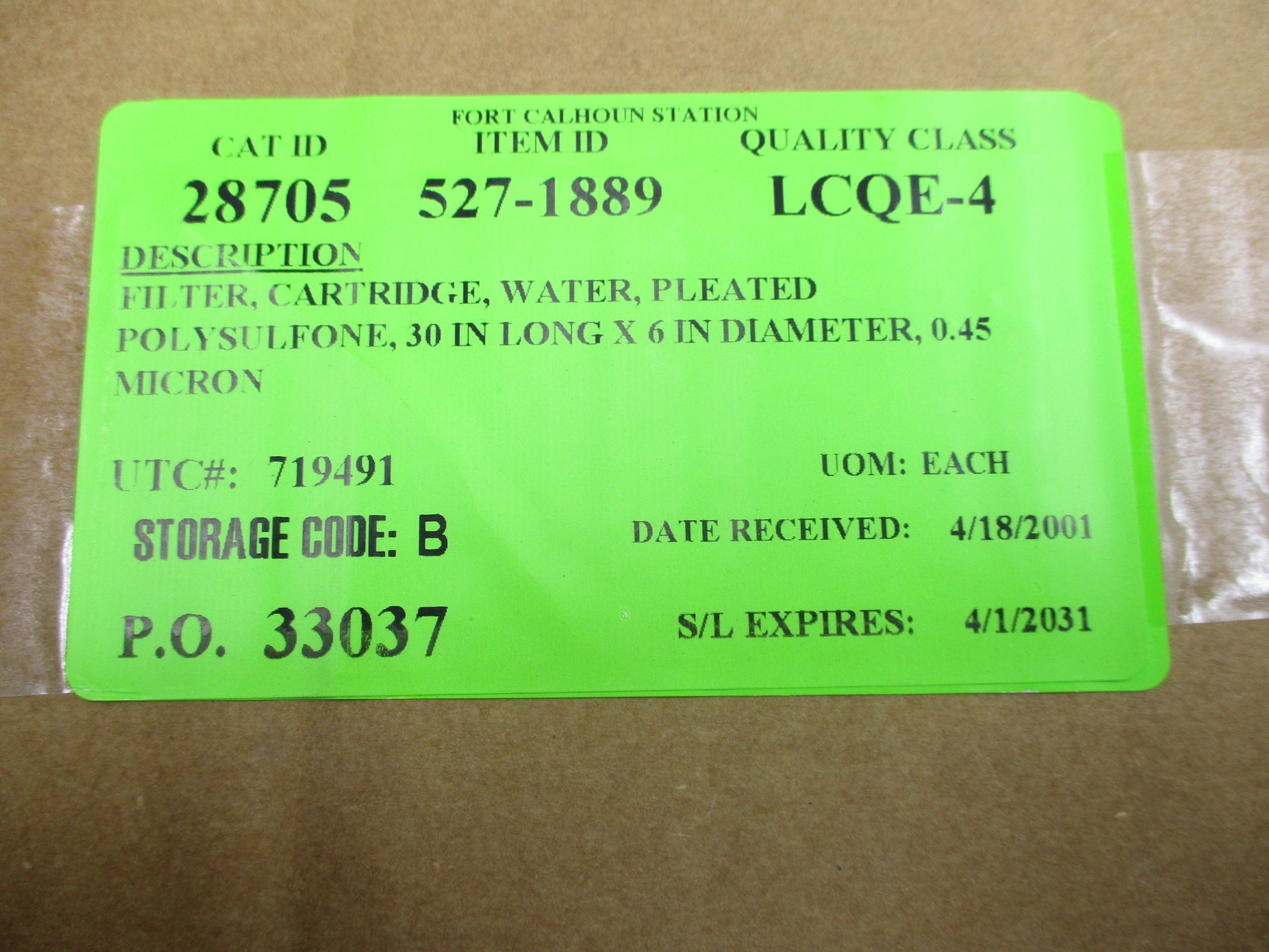 US FILTER T800887-030 HGPP-I/O-0.45-30-6-A-P NSMP