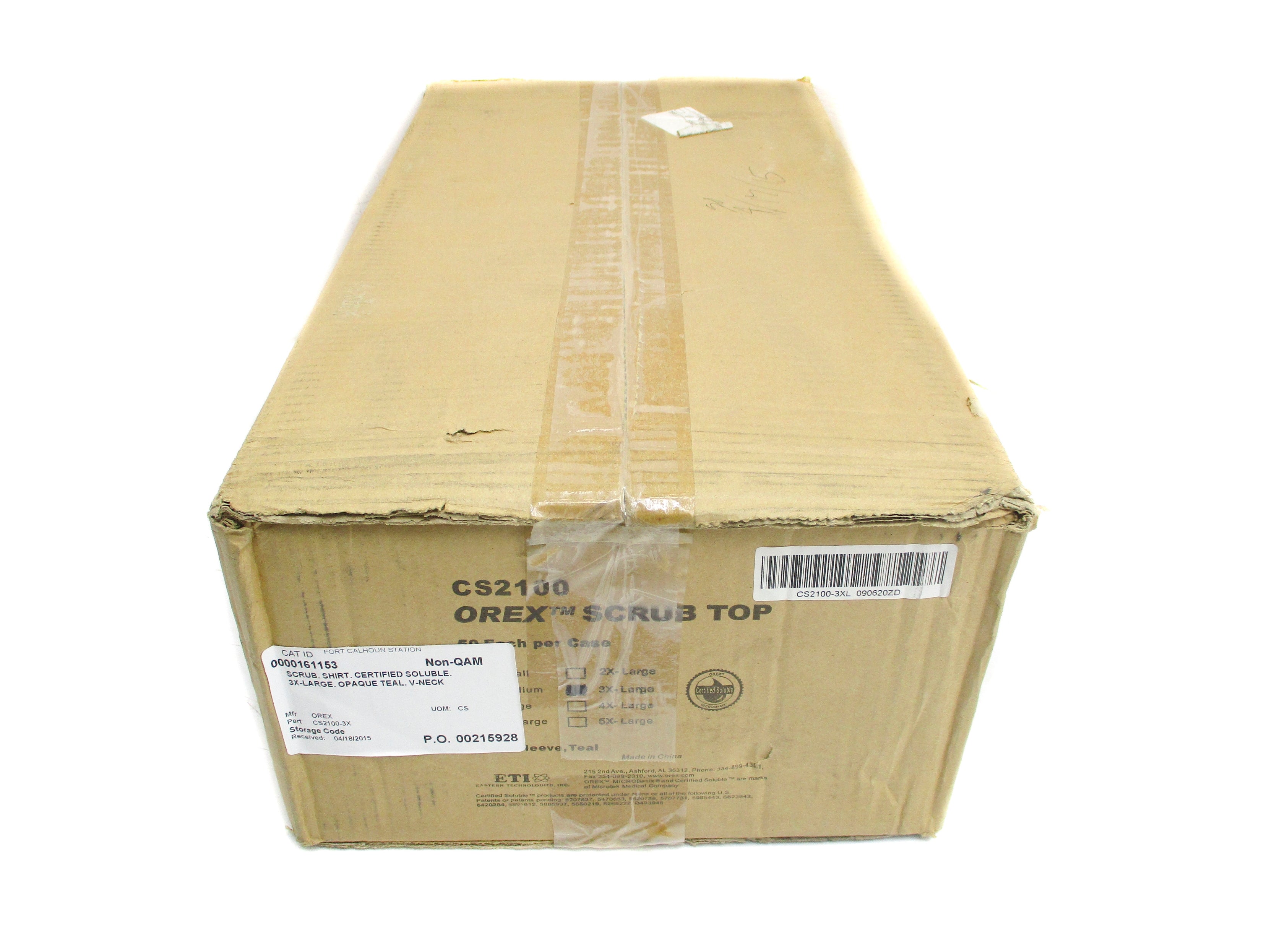 ETI OREX CS2100-3X (PKG OF 50) SCRUB TOP 3XL NSMP