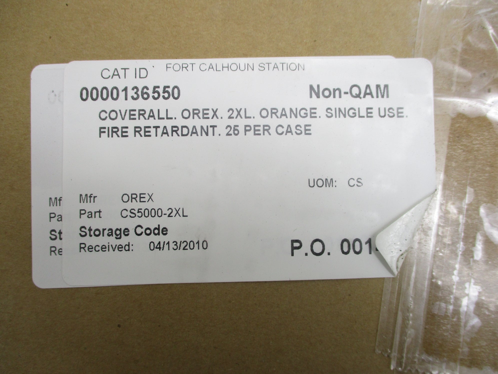 ETI CS5000-2X 2XL OREX FR COVERALL (PKG OF 20) NSMP