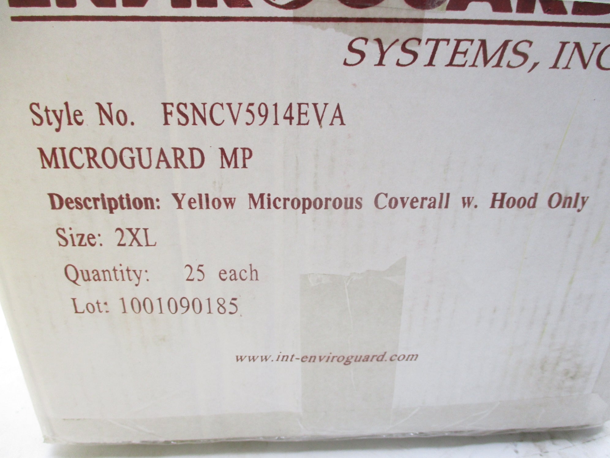 ENVIROGUARD FSNCV5914EVA 2XL COVERALL (PKG OF 25) NSMP