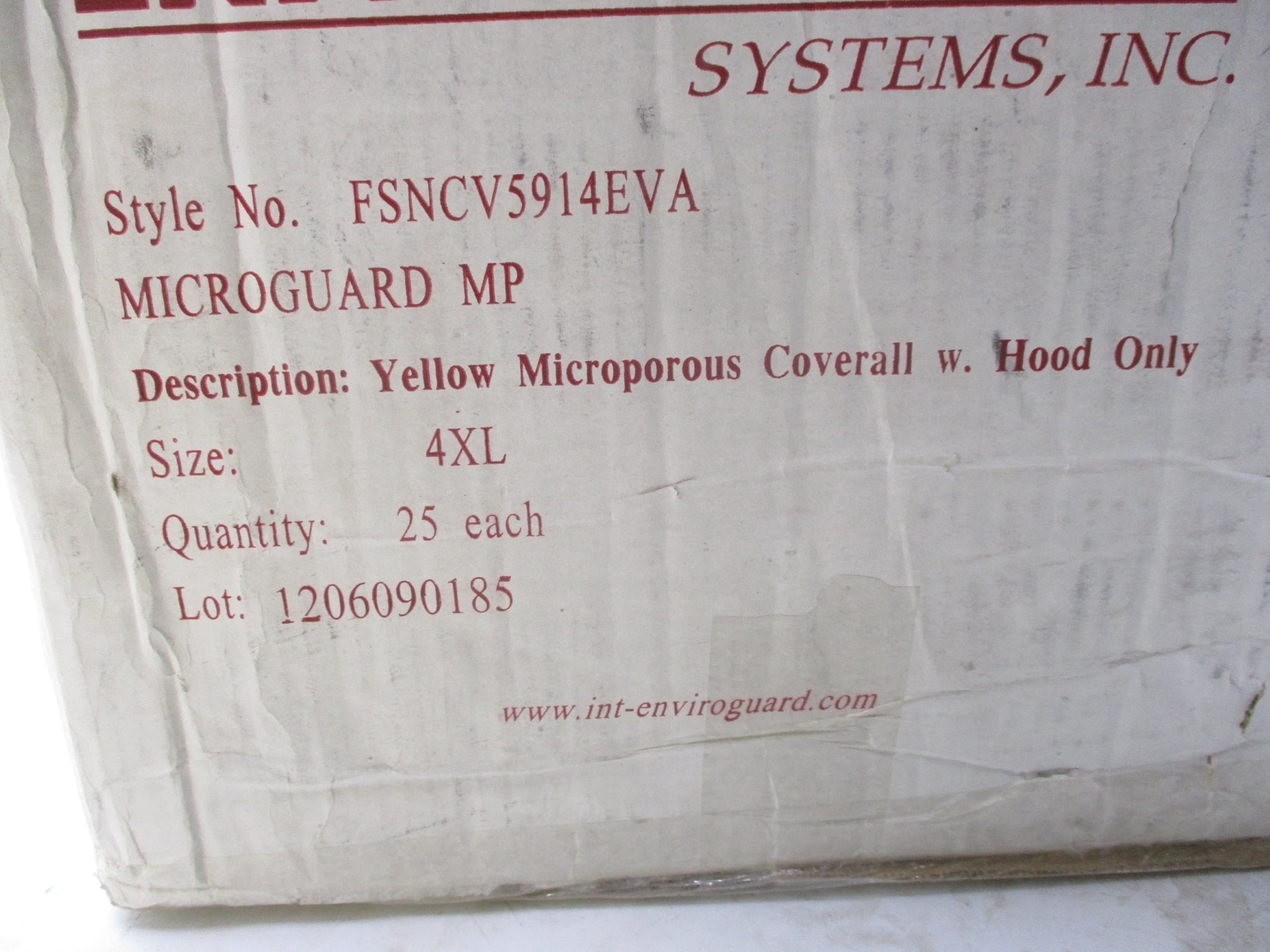 ENVIROGUARD FSNCV5914EVA 4XL COVERALL (PKG OF 25) NSMP