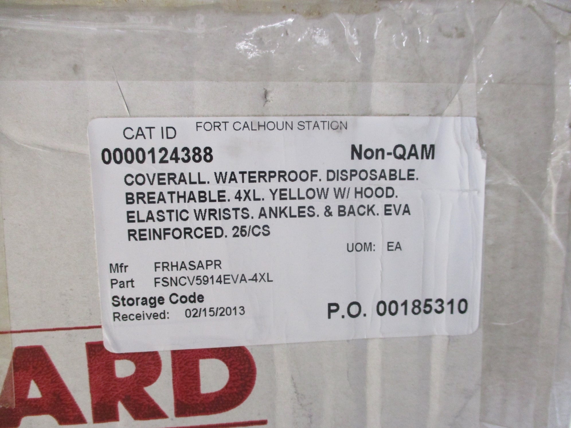 ENVIROGUARD FSNCV5914EVA 4XL COVERALL (PKG OF 25) NSMP