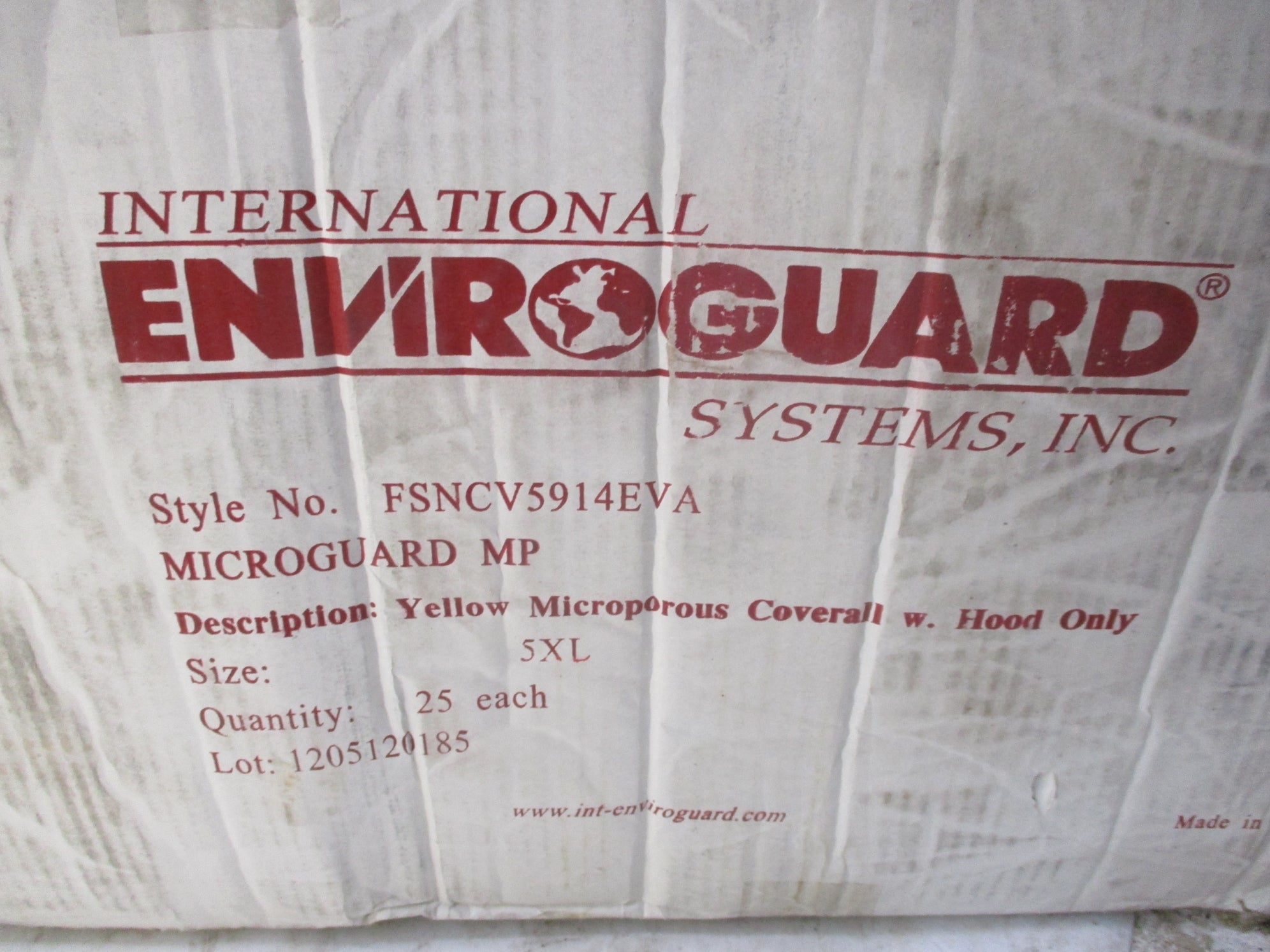 ENVIROGUARD FSNCV5914EVA 5XL COVERALL (PKG OF 25) NSMP