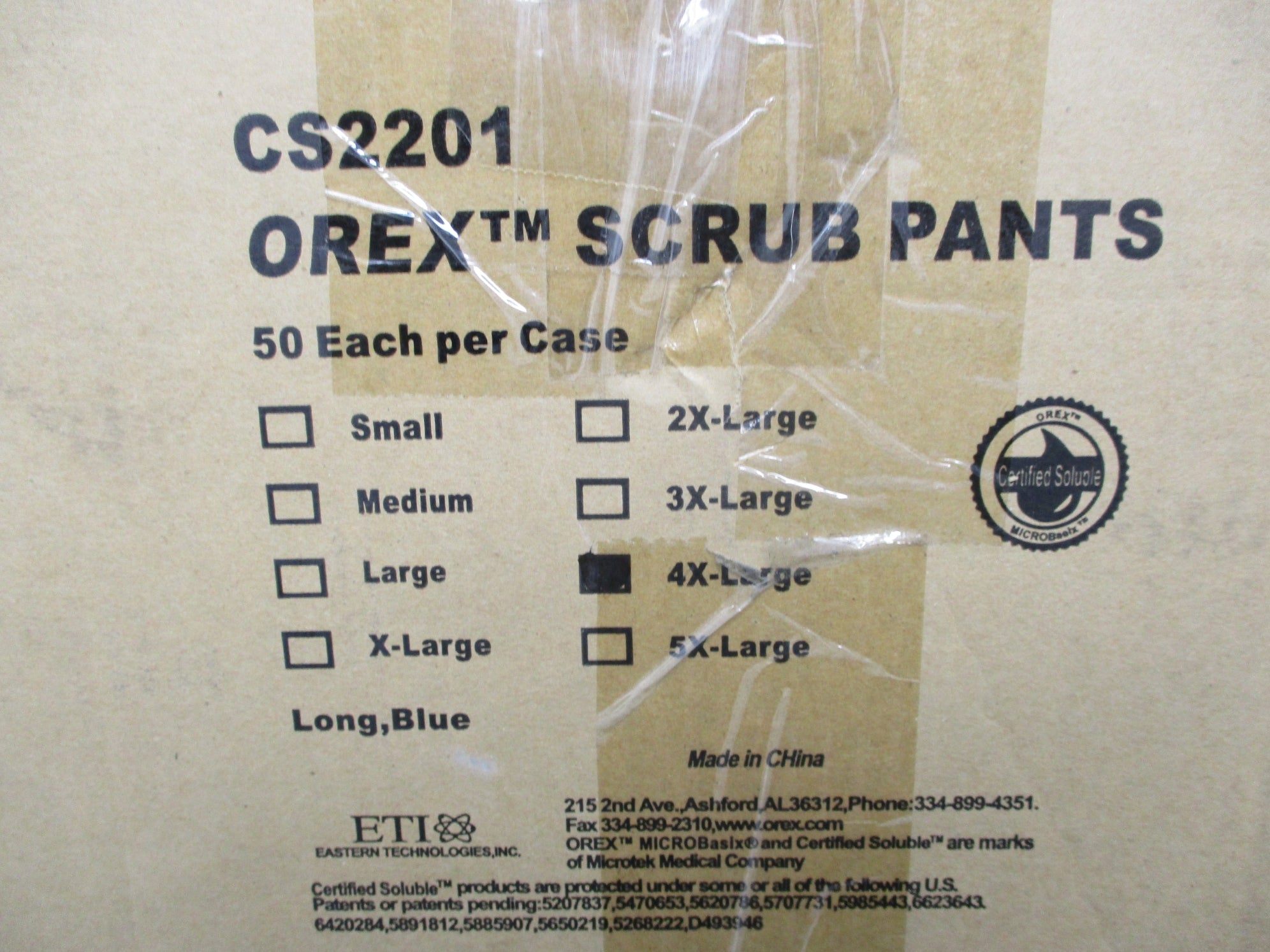 ETI OREX CS2201-4XL COVERALL (PKG OF 50) NSMP
