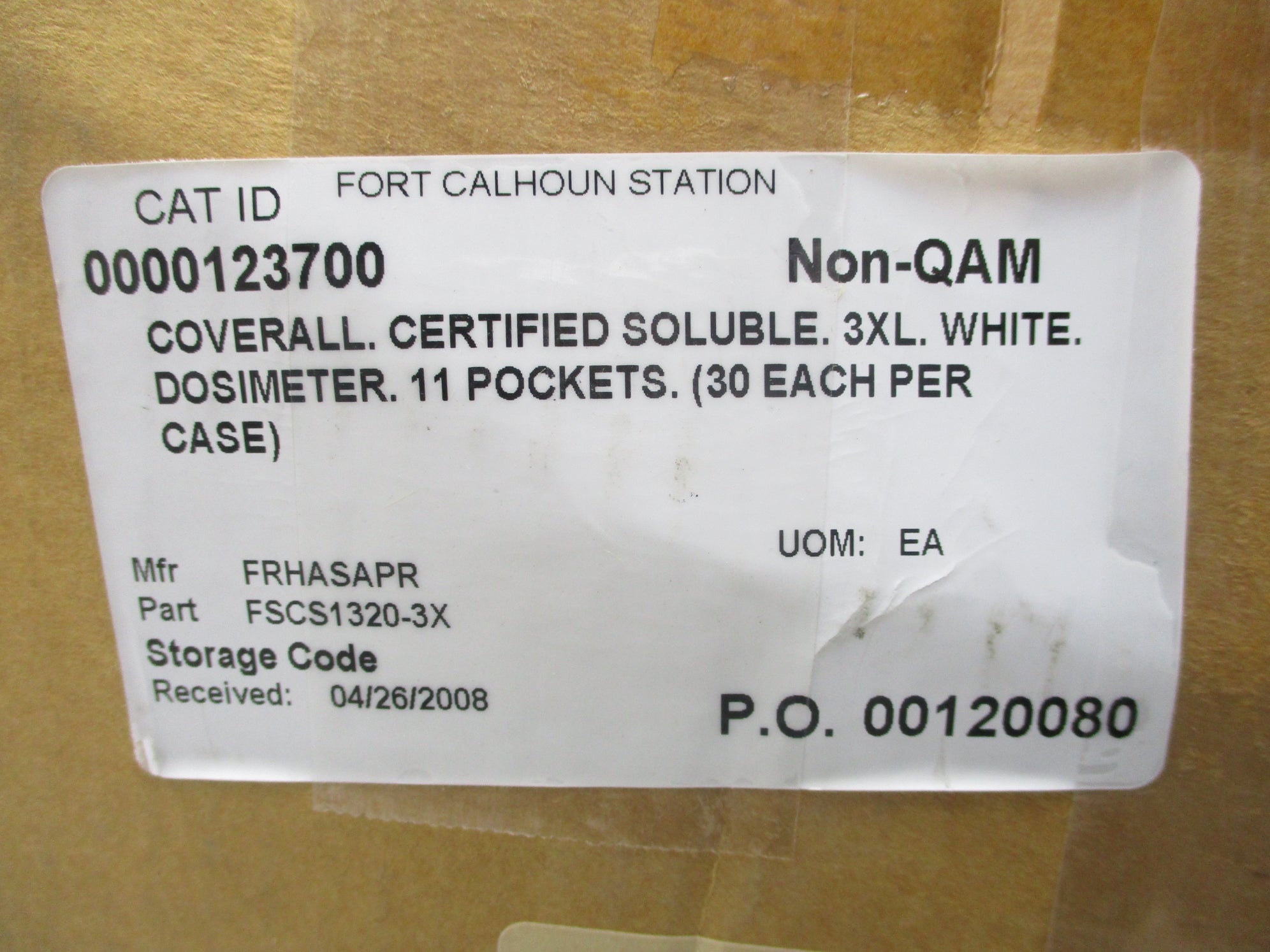 ETI OREX CS1320-3XL MULTI-DOSIMETRY COVERALL SIZE 3XL (PKG OF 30) NSMP