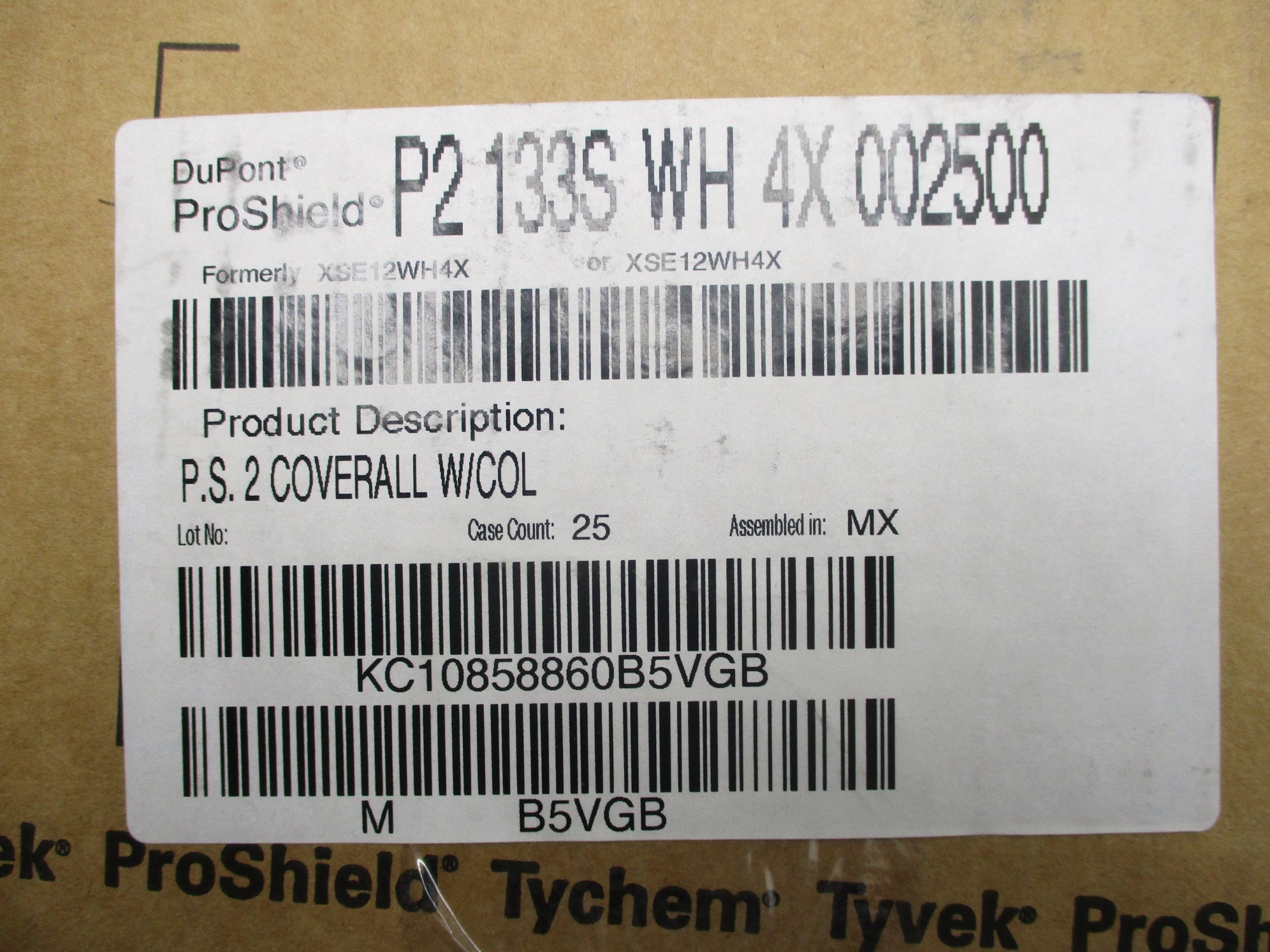 DUPONT XSE12-4XL COVERALL (PKG OF 25) NSMP