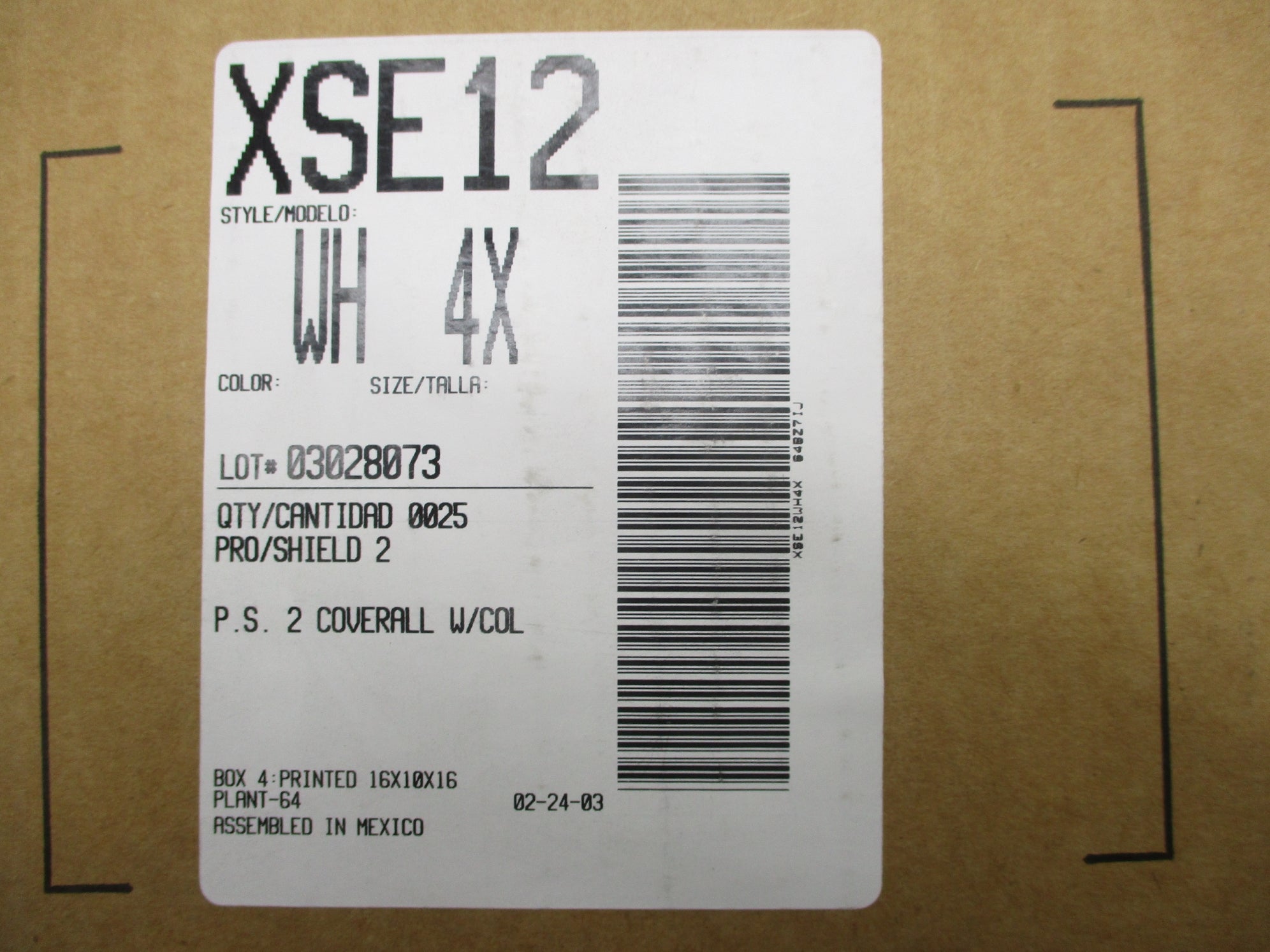 DUPONT XSE12-4XL COVERALL (PKG OF 25) NSMP
