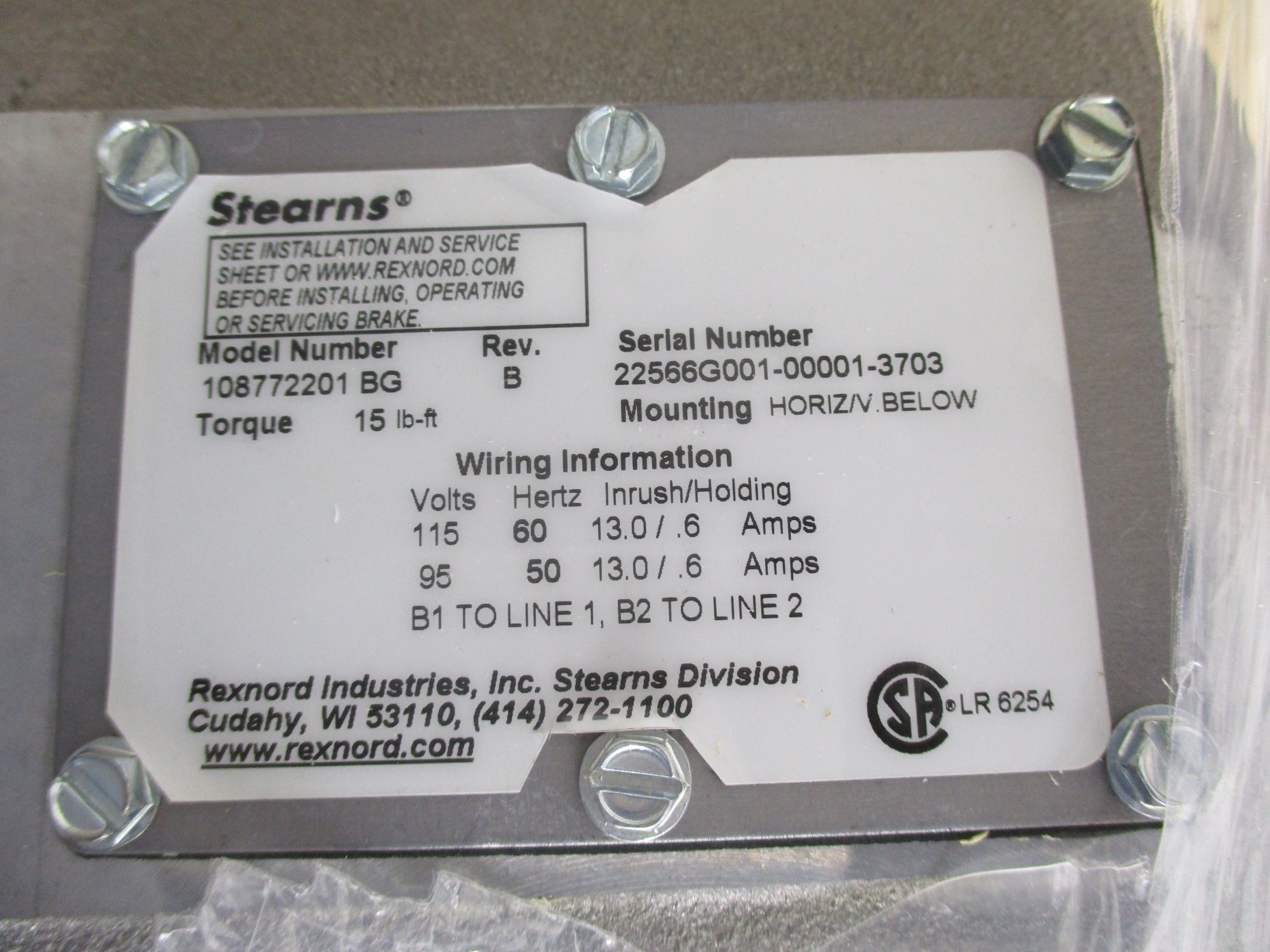 STEARNS 108772201 BG REV B NSMP