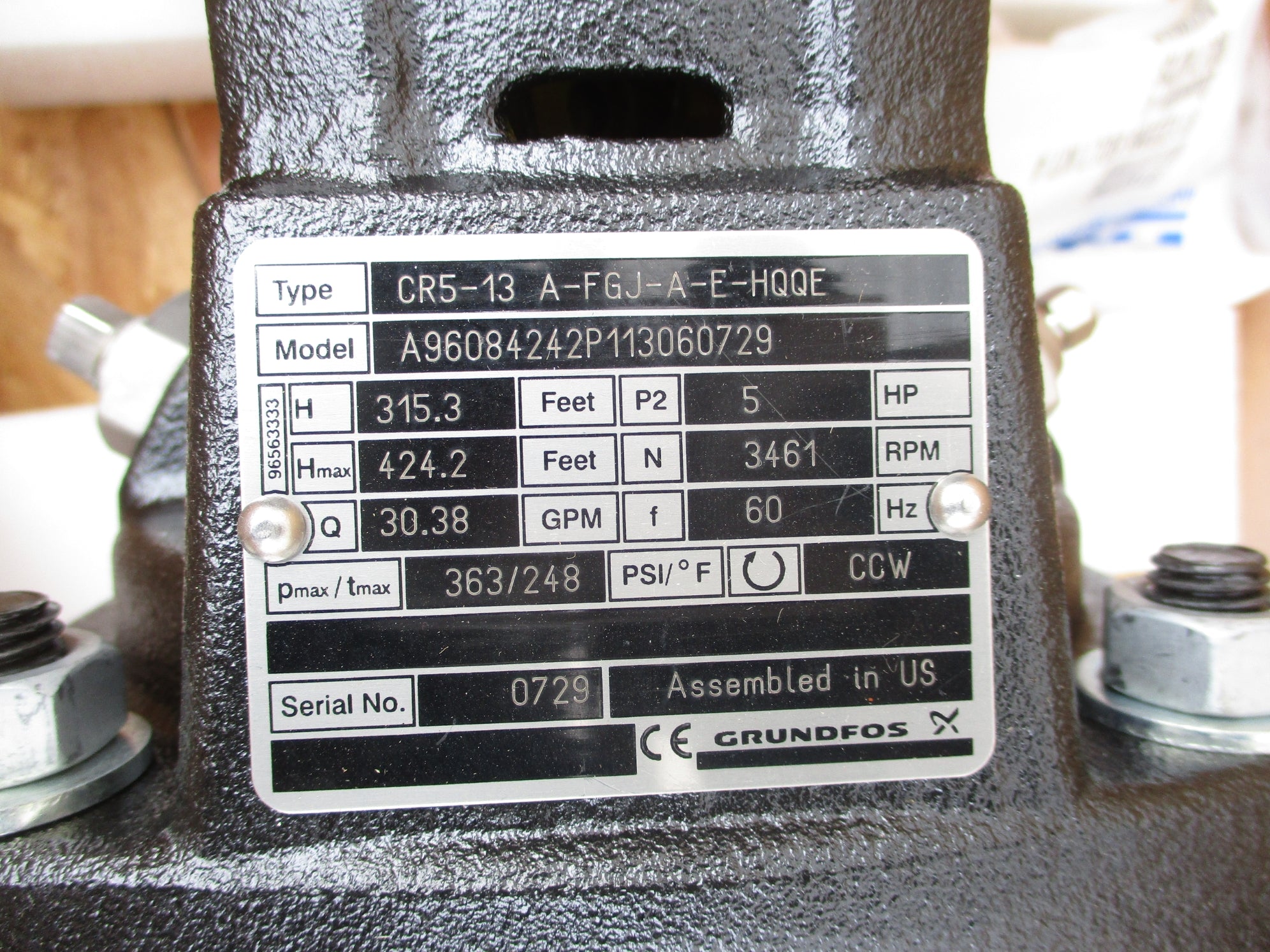 GRUNDFOS CR5-13 A-FGJ-A-E-HQQE 96084242  NSMP