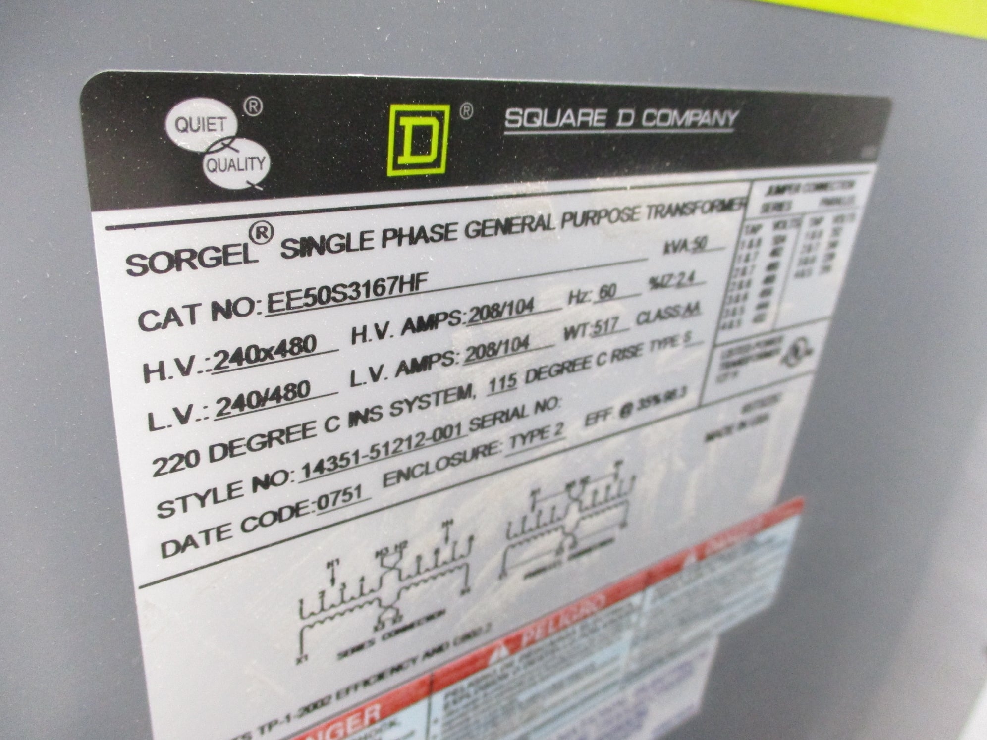 SQUARE D EE50S3167HF NSMP