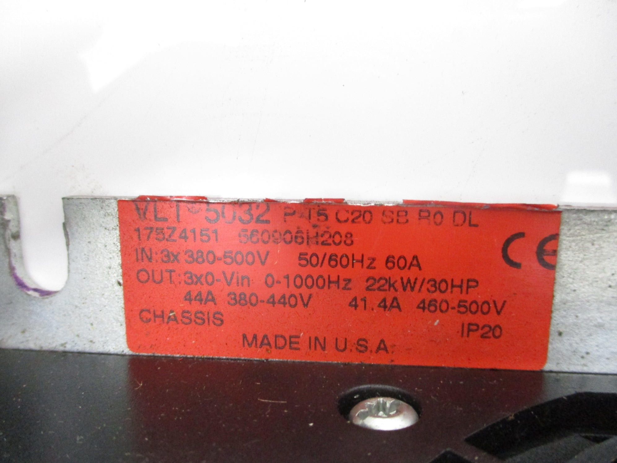 DANFOSS VLT5032 PT5C20SBR0DL REMAN