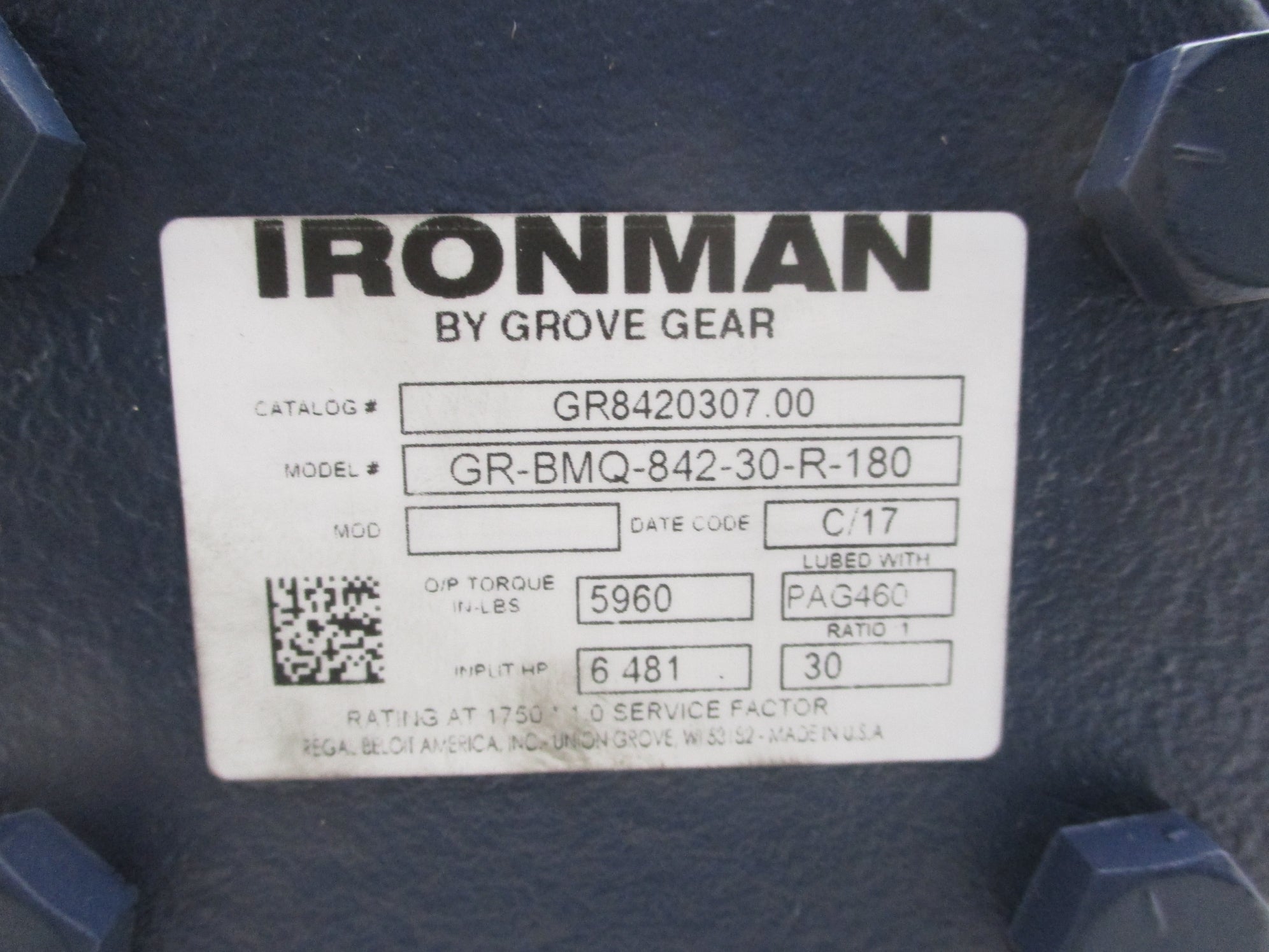 GROVE GEAR GR-BMQ-842-30-R-180 NSNP
