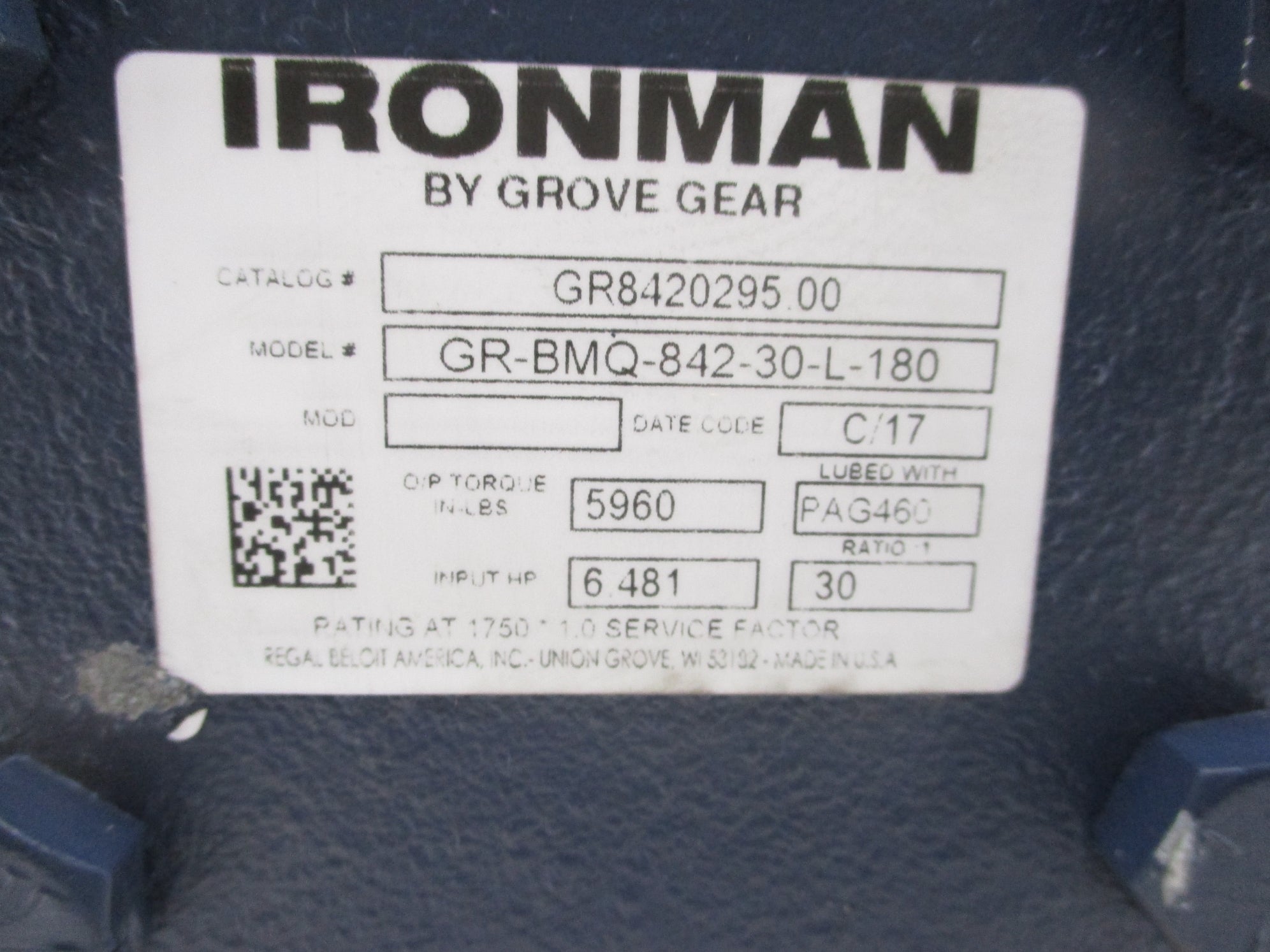 GROVE GEAR GR-BMQ-842-30-L-180 NSNP