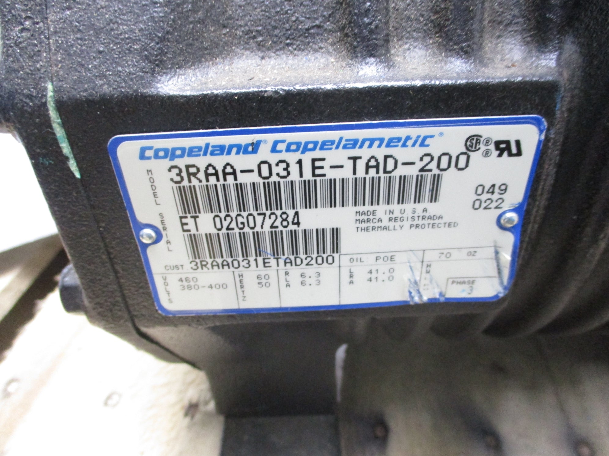 COPELAND COPELAMETIC 3RAA-031E-TAD-200 NSNP