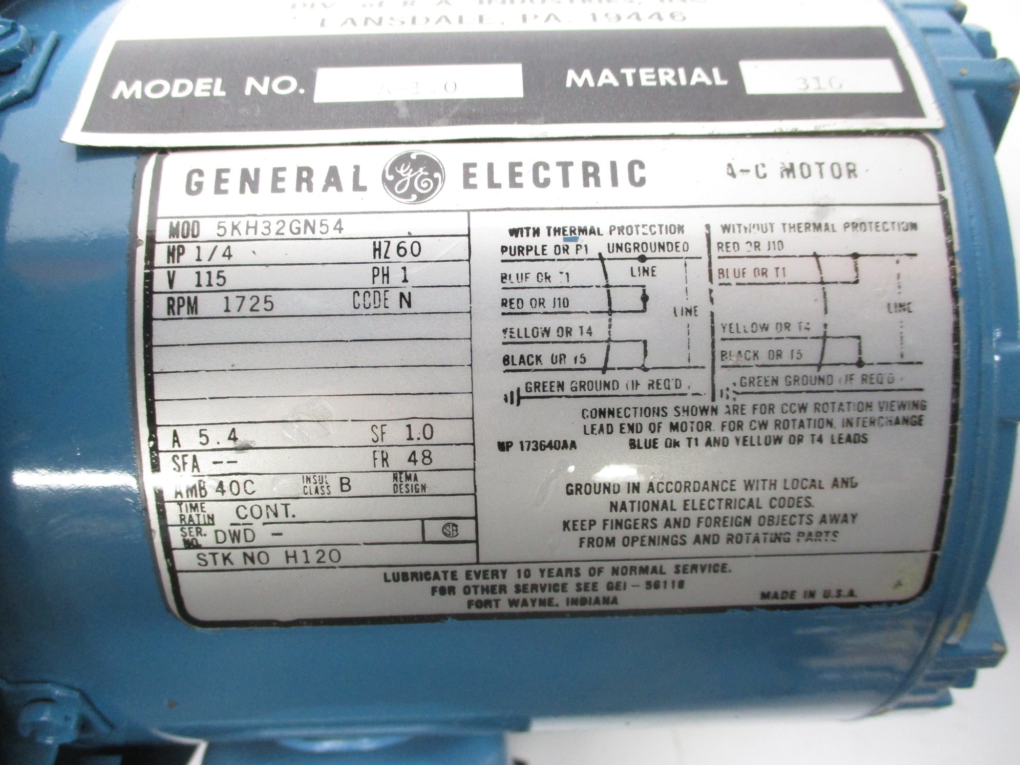 GENERAL ELECTRIC 5KH32GN54 NSNP