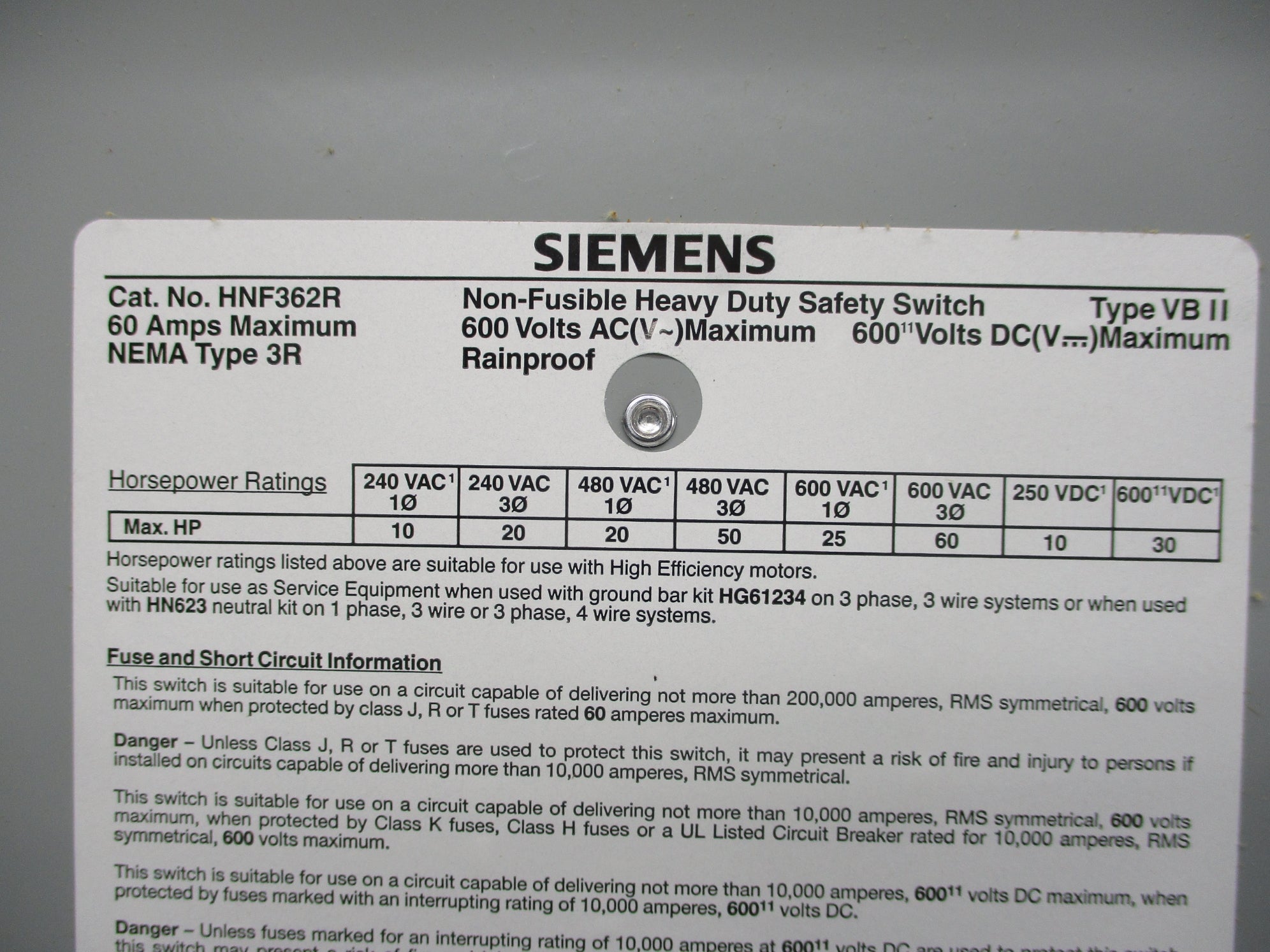 SIEMENS HNF362R NSMP